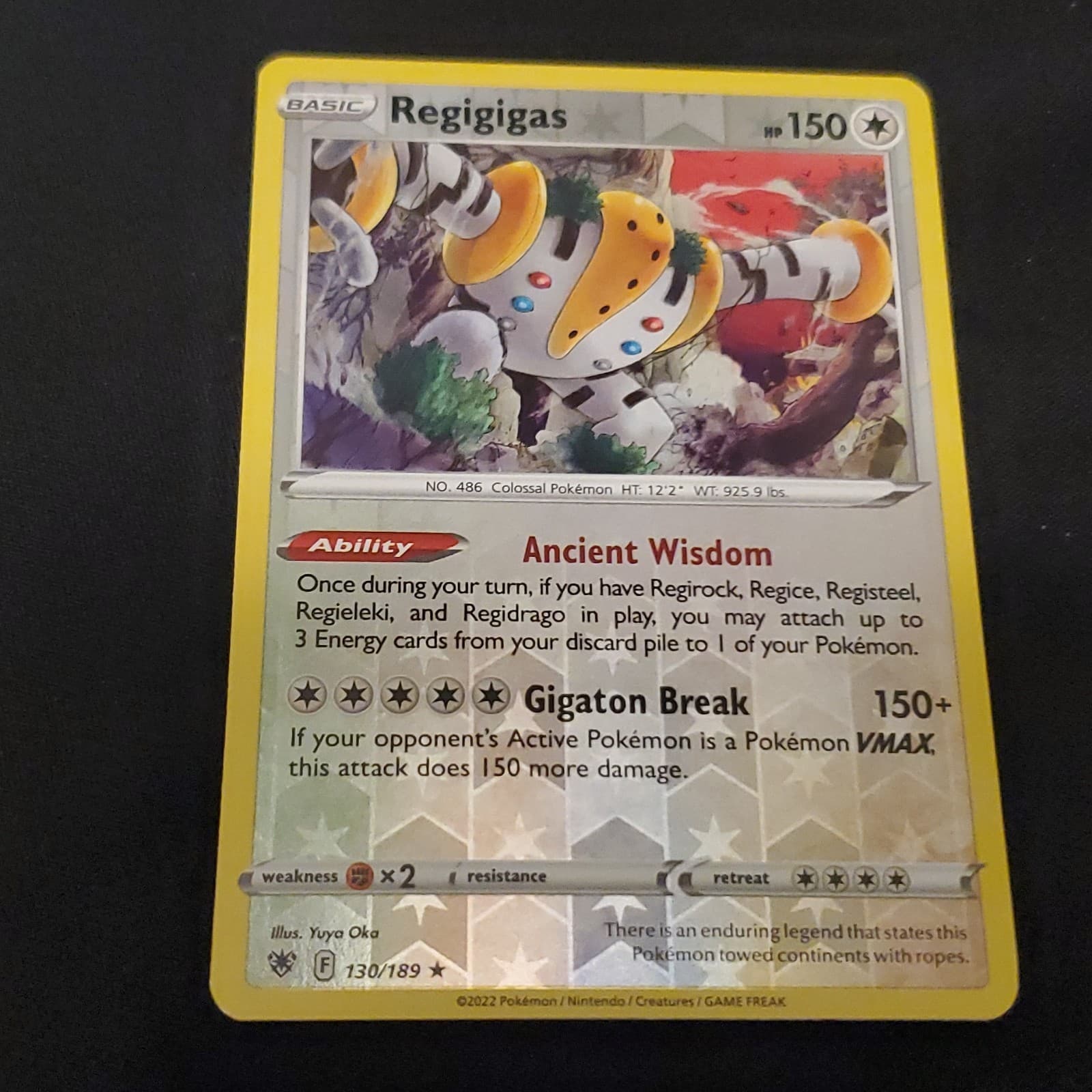 Pokemon TCG Regigigas 130/189 Astral Radiance Holo Rare EN 2022 150 HP Oka