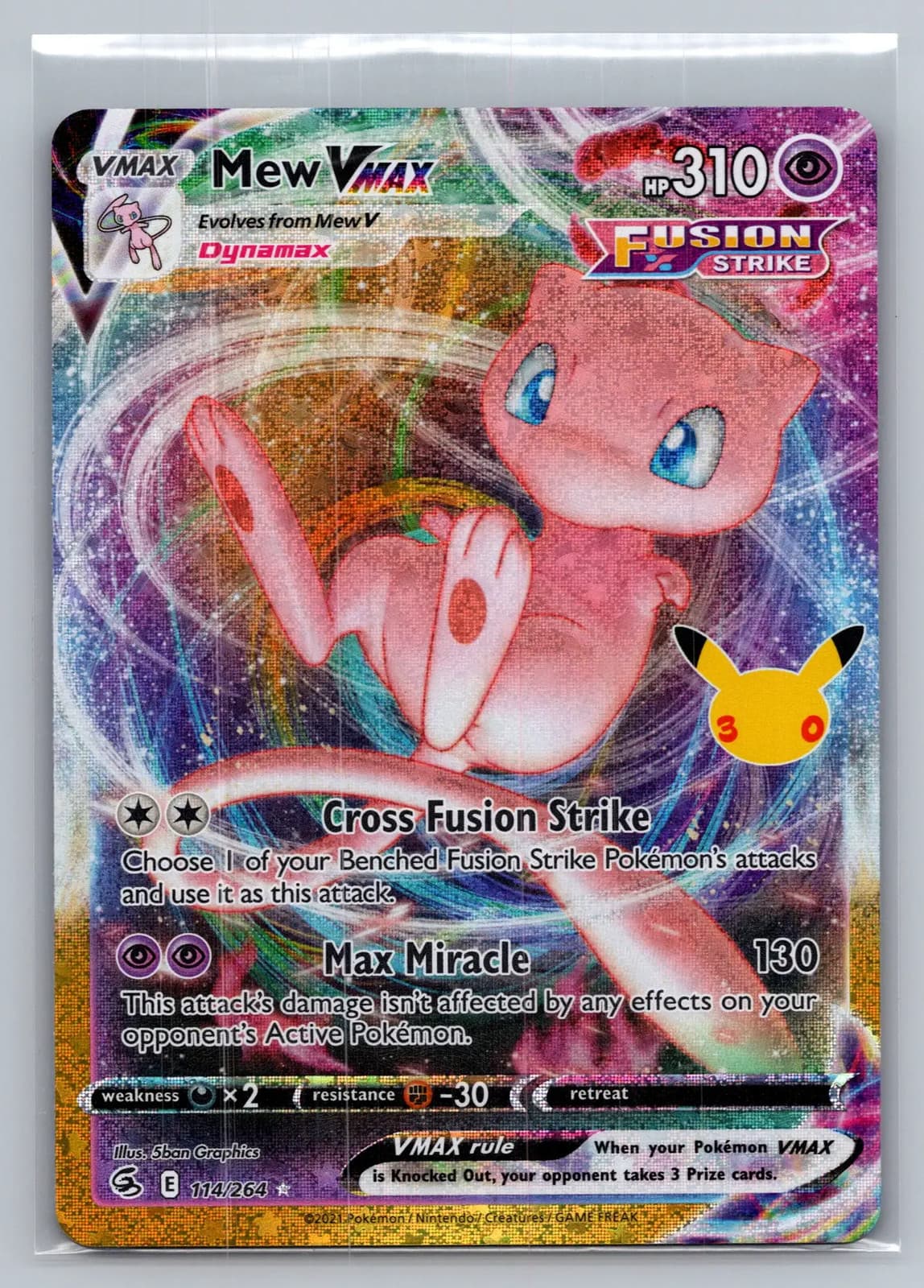 Mew VMAX #114/264 2026 30th Celebration Pokemon TCG