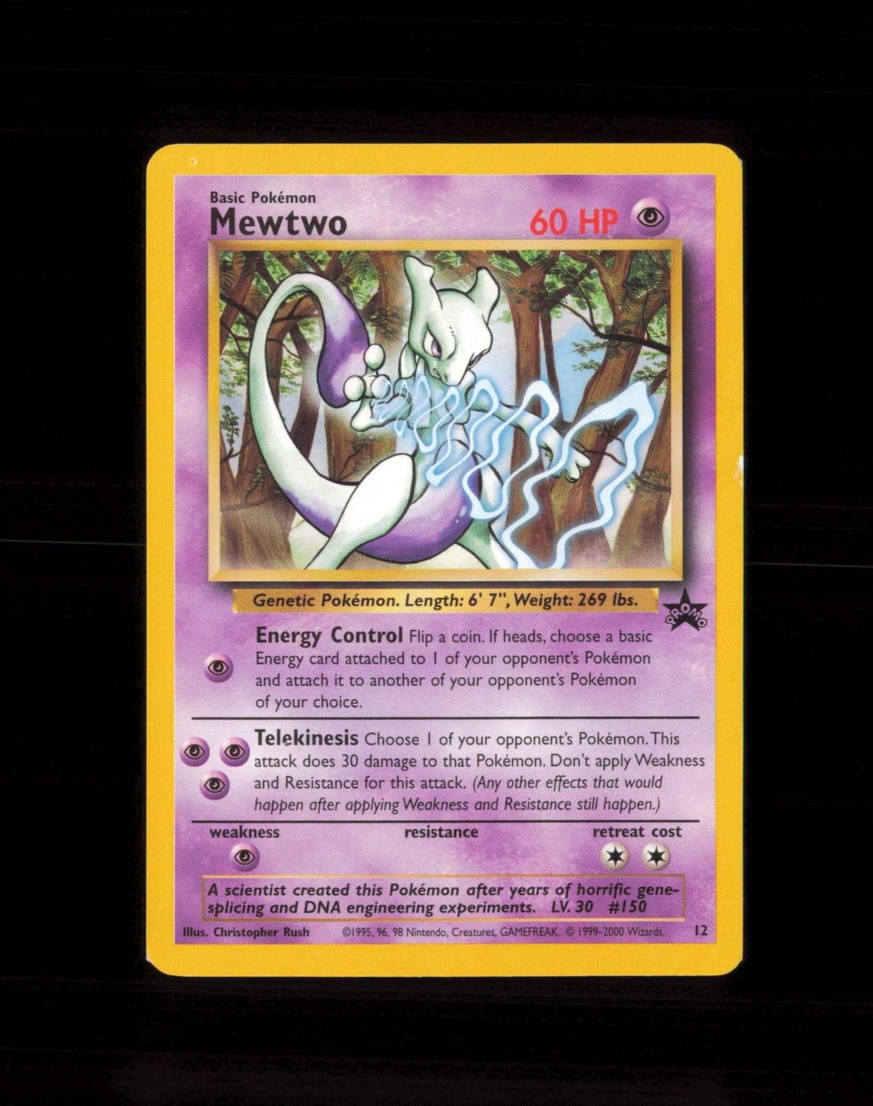 1999 Pokemon Wizards Black Star Promos Mewtwo 12 MP