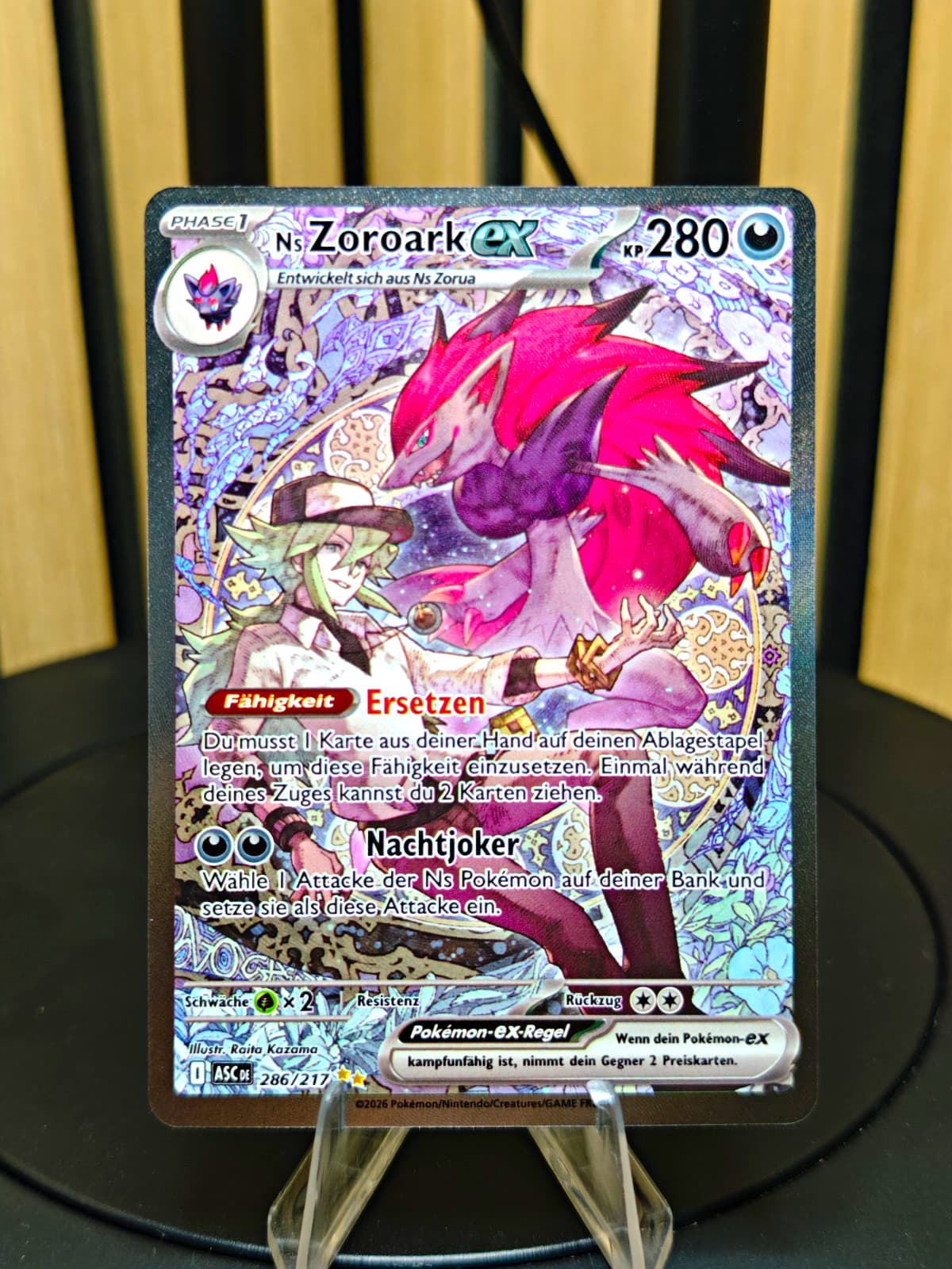 Pokémon TCG N's Zoroark EX SAR 286/217 Ascended Heroes Deutsch