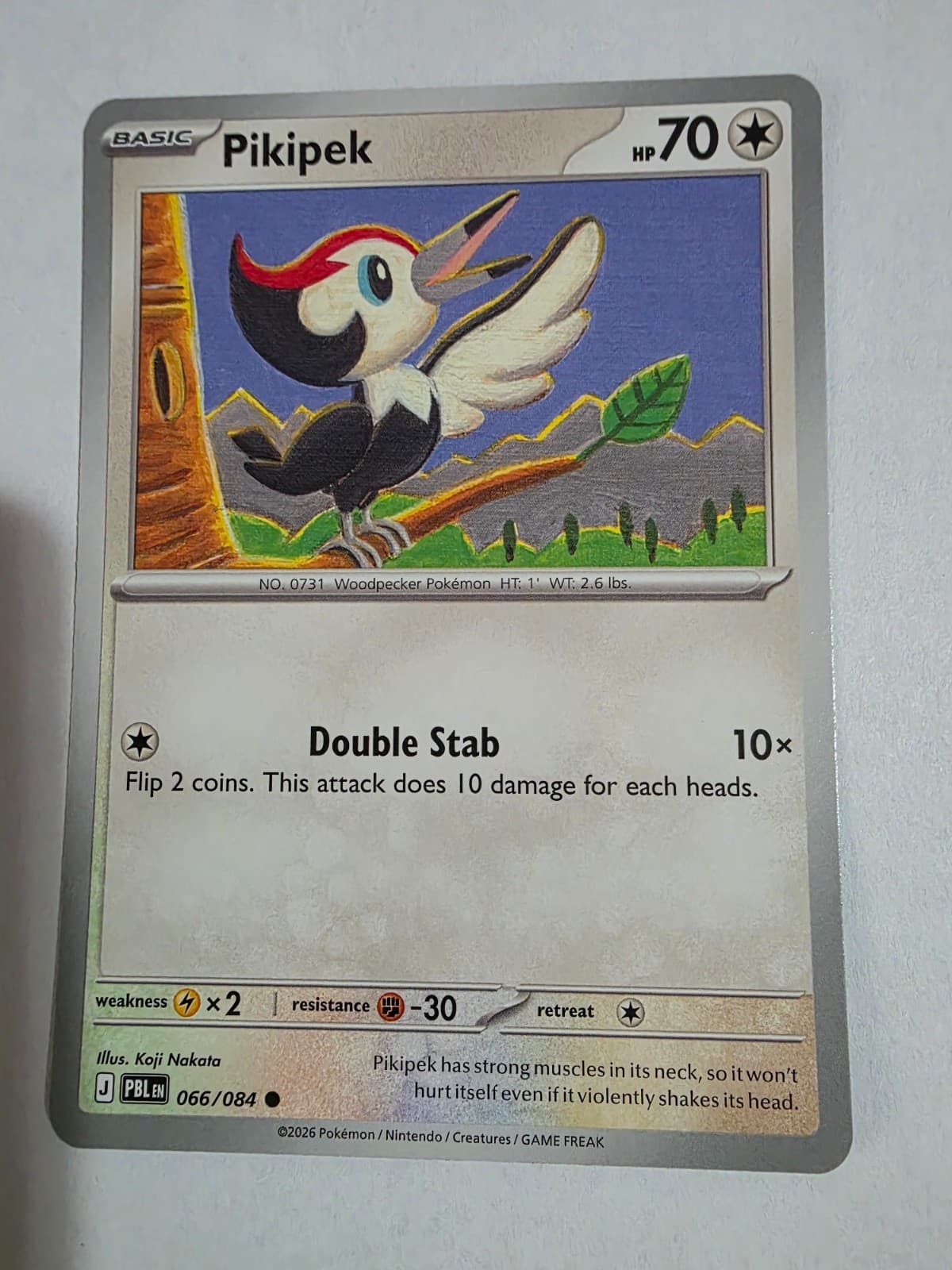 Pokemon Pitch Black Pikipek 66/84 common NM