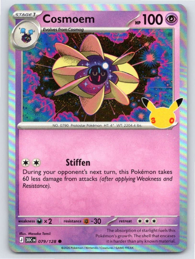 2026 POKEMON ME: 30TH CELEBRATION COSMOEM 079/128 HOLO NM A102830 FREE S&H