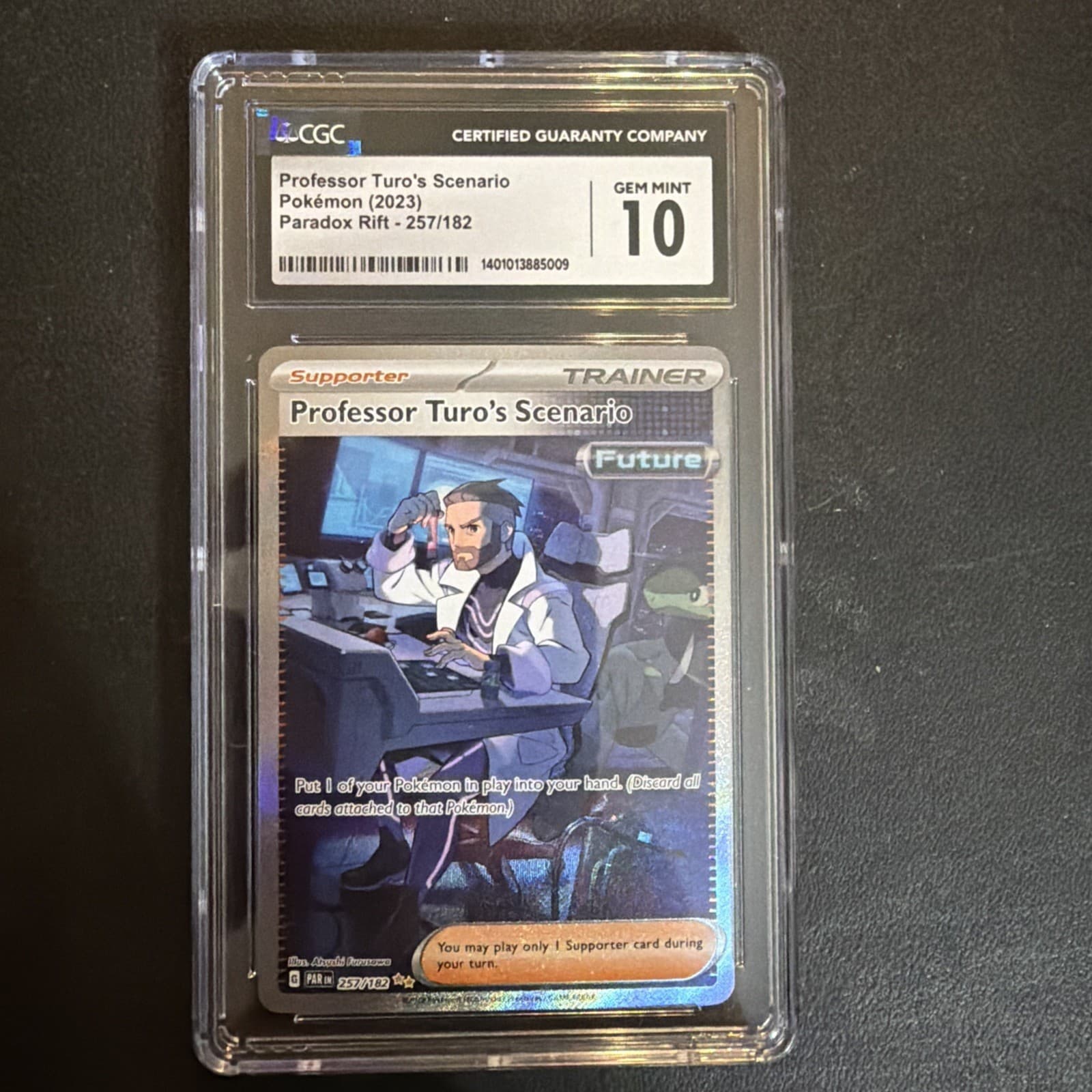 2023 POKEMON PAR EN-PARADOX RIFT #257 PROFESSOR TURO'S SCENARIO PSA 10