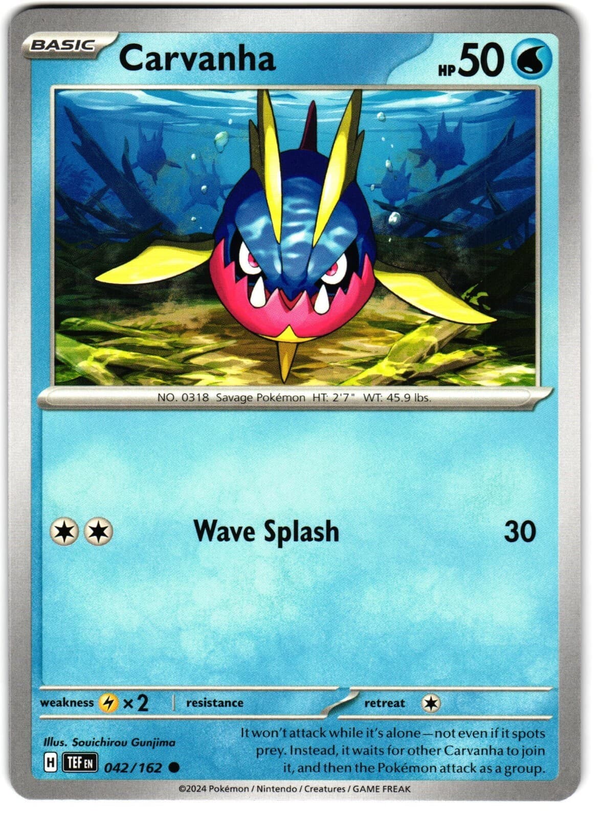 Carvanha 42/162 Pokemon SV: Temporal Forces
