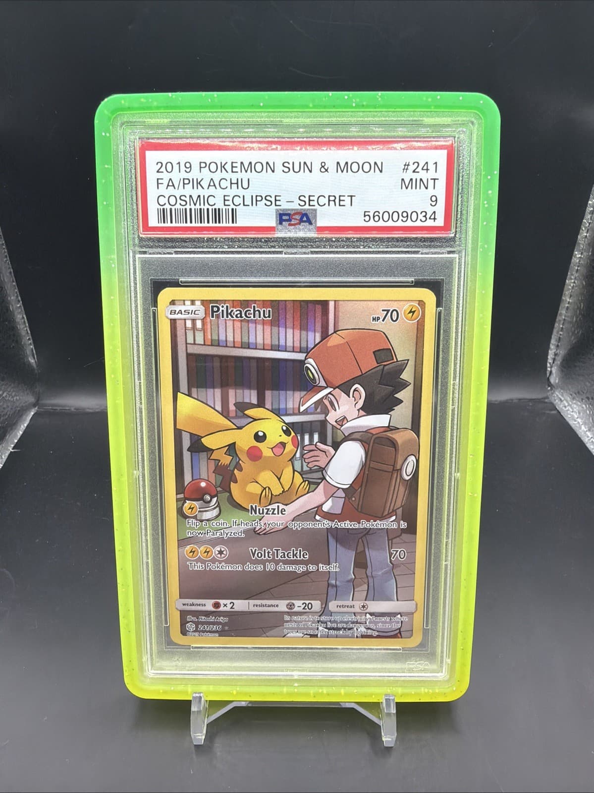 Pokemon 2019 Pikachu 241/236 Full Art Secret Rare Cosmic Eclipse PSA 9