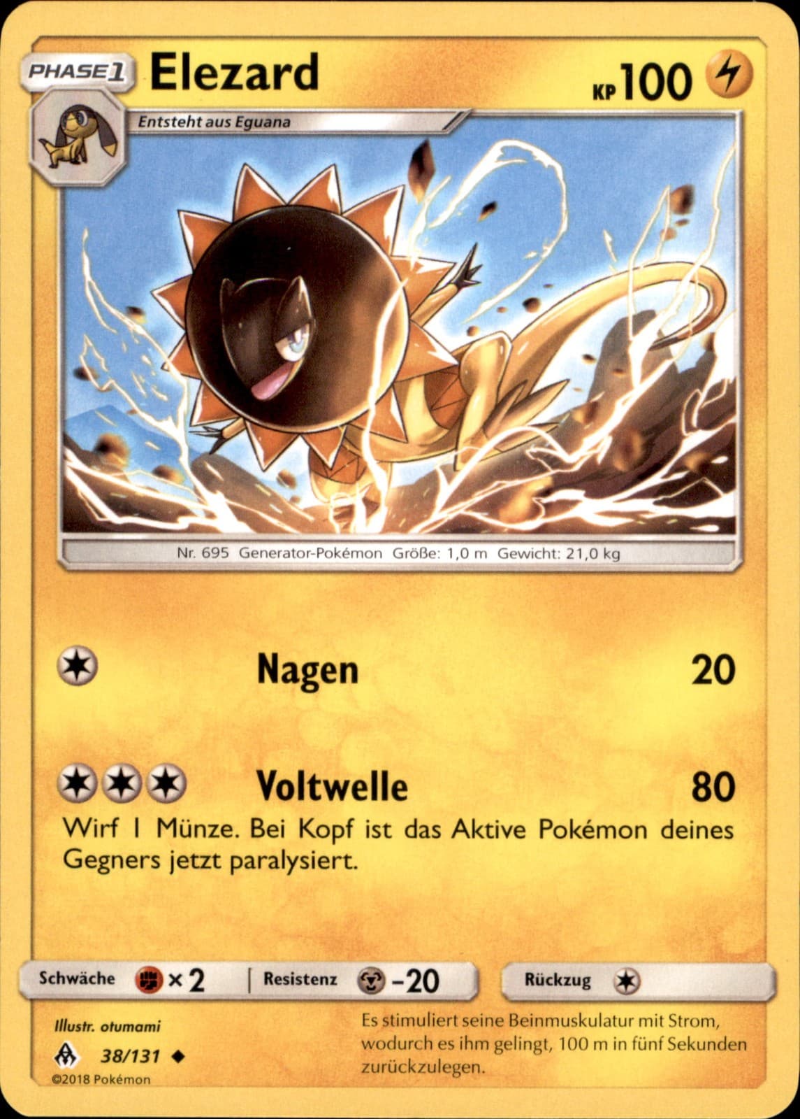 Pokemon 38/131 Elezard - Sonne und Mond - Grauen der Lichtfinsternis