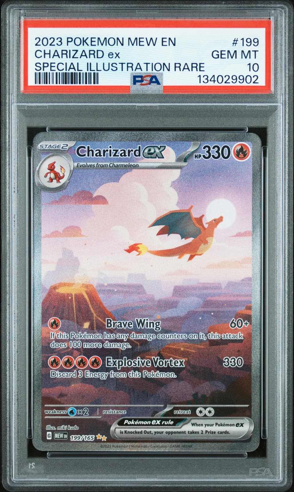 2023 Pokemon SV 151 Charizard EX #199 Special Illustration Rare PSA 10 GEM MINT