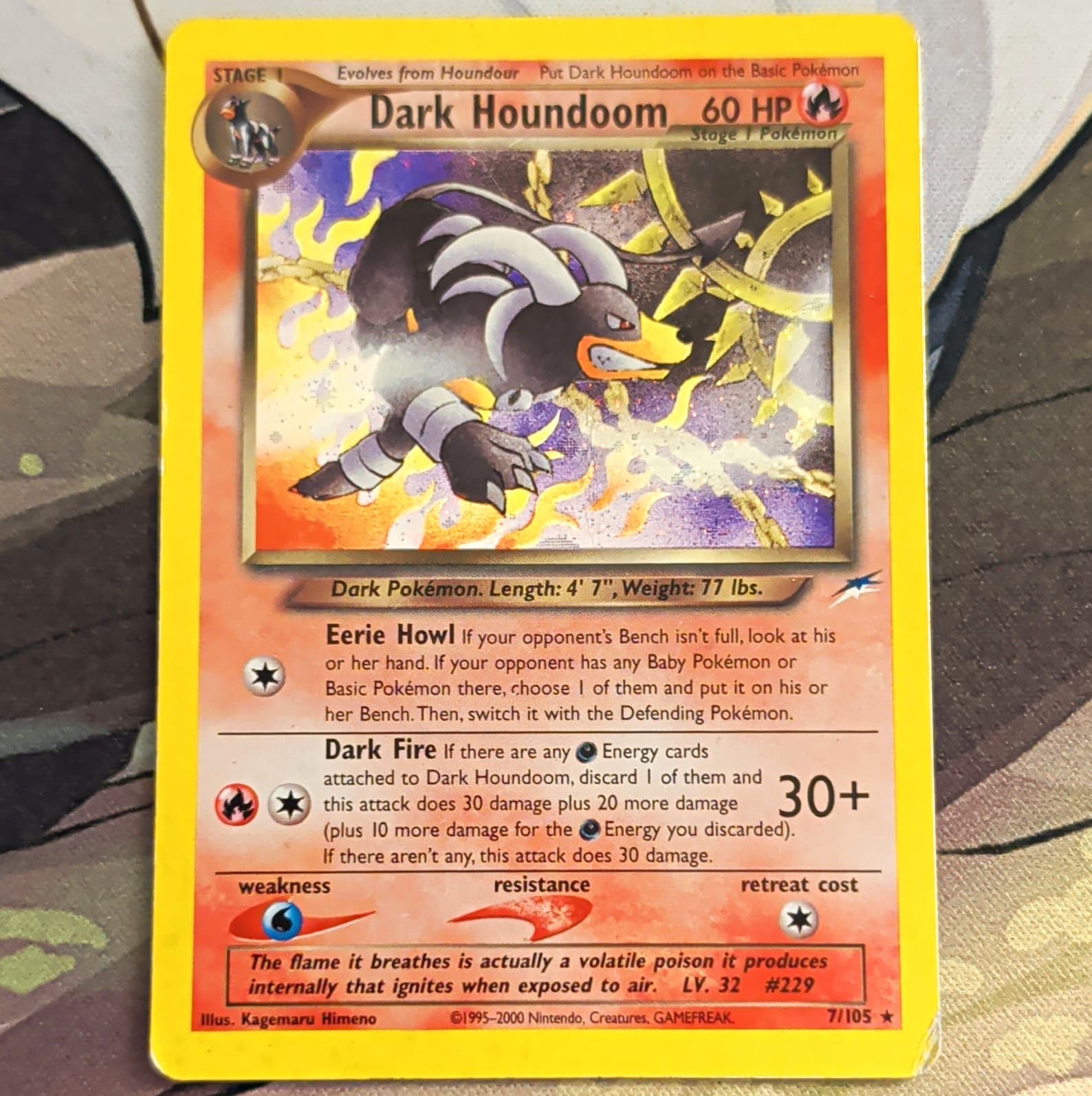 Dark Houndoom 7/105 Neo Destiny Holo Rare Unlimited English Stage 1 60 HP