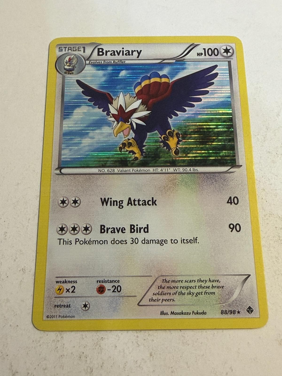 Braviary 88/98 Holo Rare Emerging Powers Pokemon Lightly Played