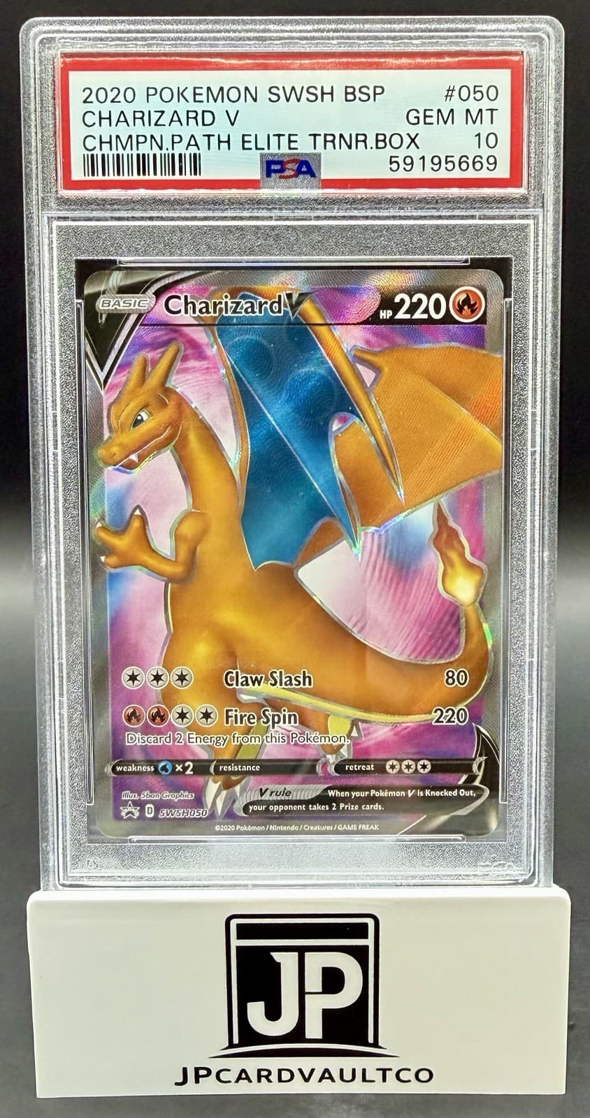 Pokemon SWSH Black Star Promos Charizard V 2020 #SWSH050 PSA 10 GEM MINT (44)