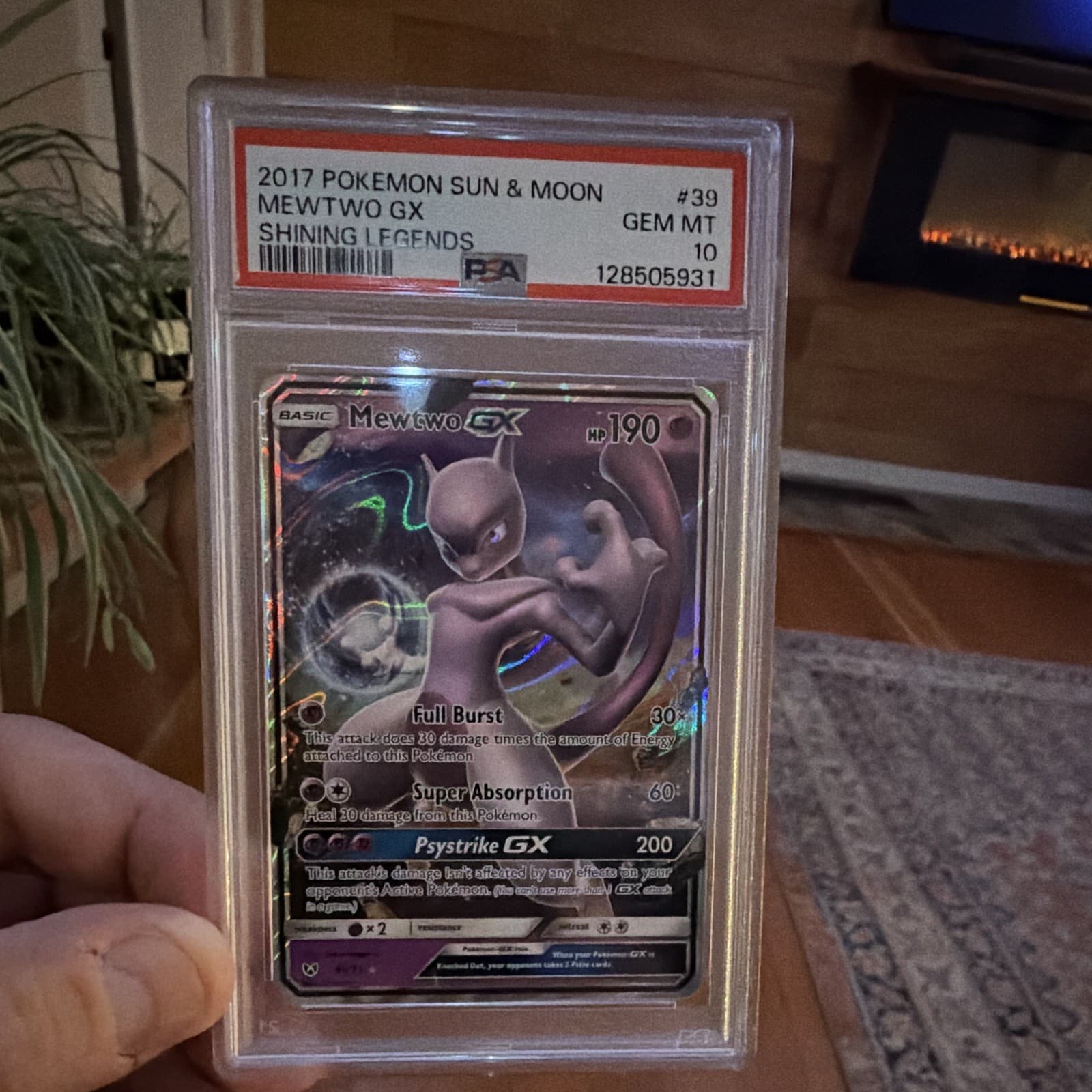 Pokemon TCG Mewtwo GX 39/73 Shining Legends Full Art Holo Ultra Rare PSA 10