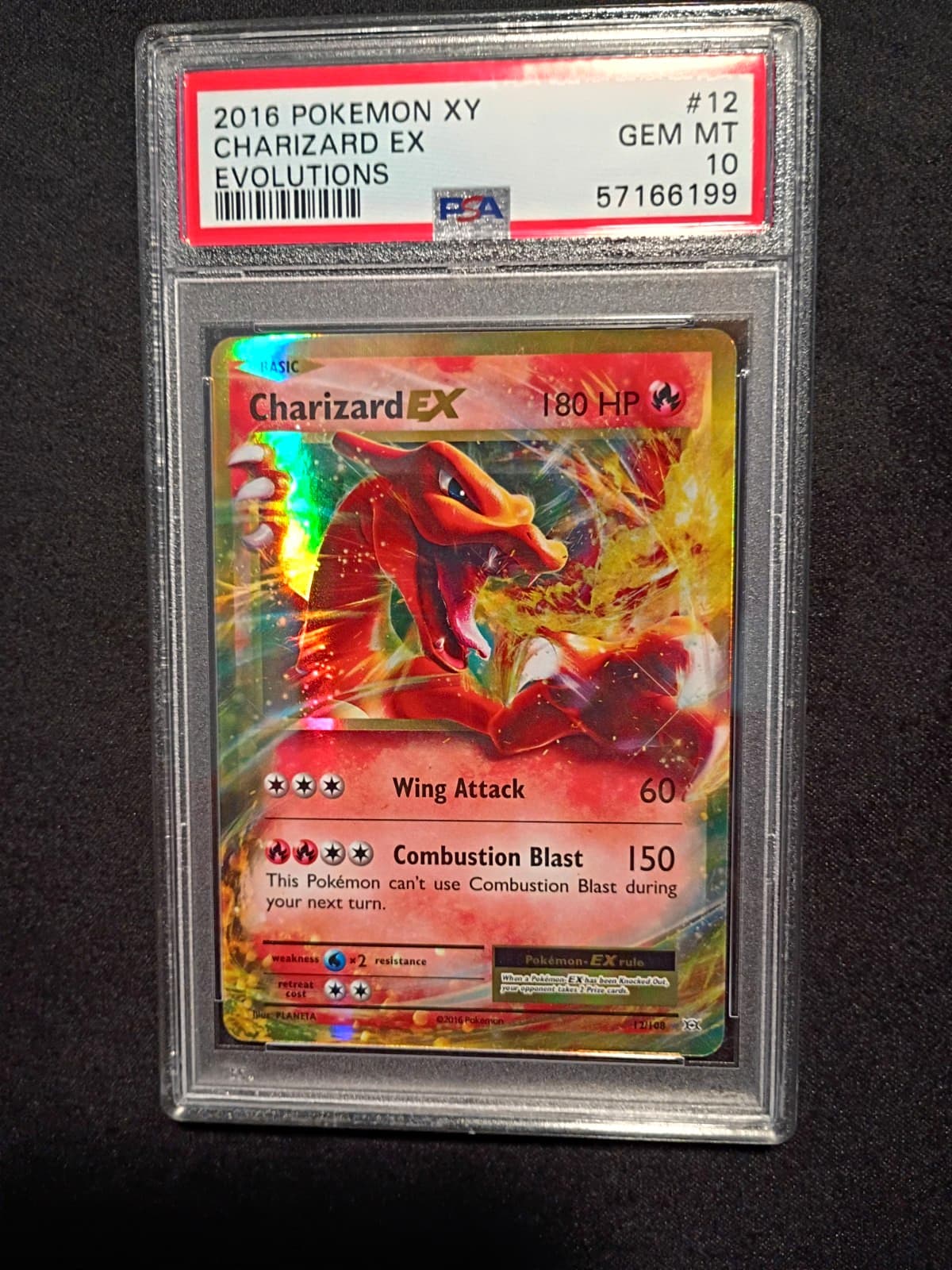 Pokemon TCG 2016 Evolutions Charizard EX 12/108 Holo PSA 10 Cert# 57166199🔥