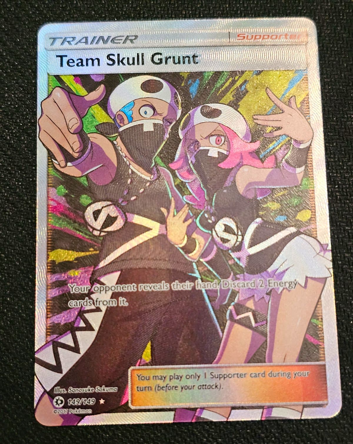 Team Skull Grunt 149/149 Full Art Ultra Rare Pokémon Sun & Moon NM