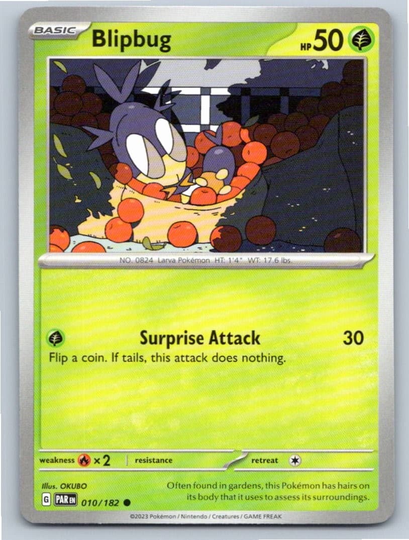 2023 POKEMON BLIPBUG PARADOX RIFT 010/182 COMMON NM A17692 FREE S&H