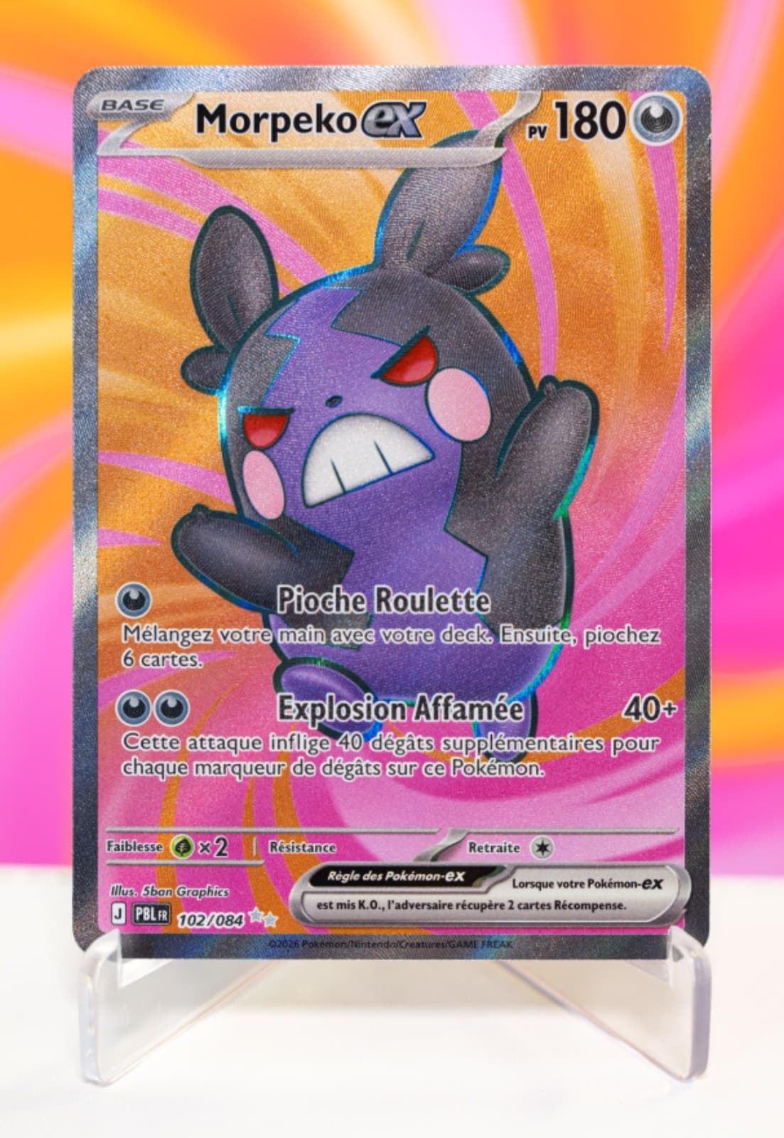 Carte Pokémon Morpeko ex 102/084 PBL Nuit Noire FR NM
