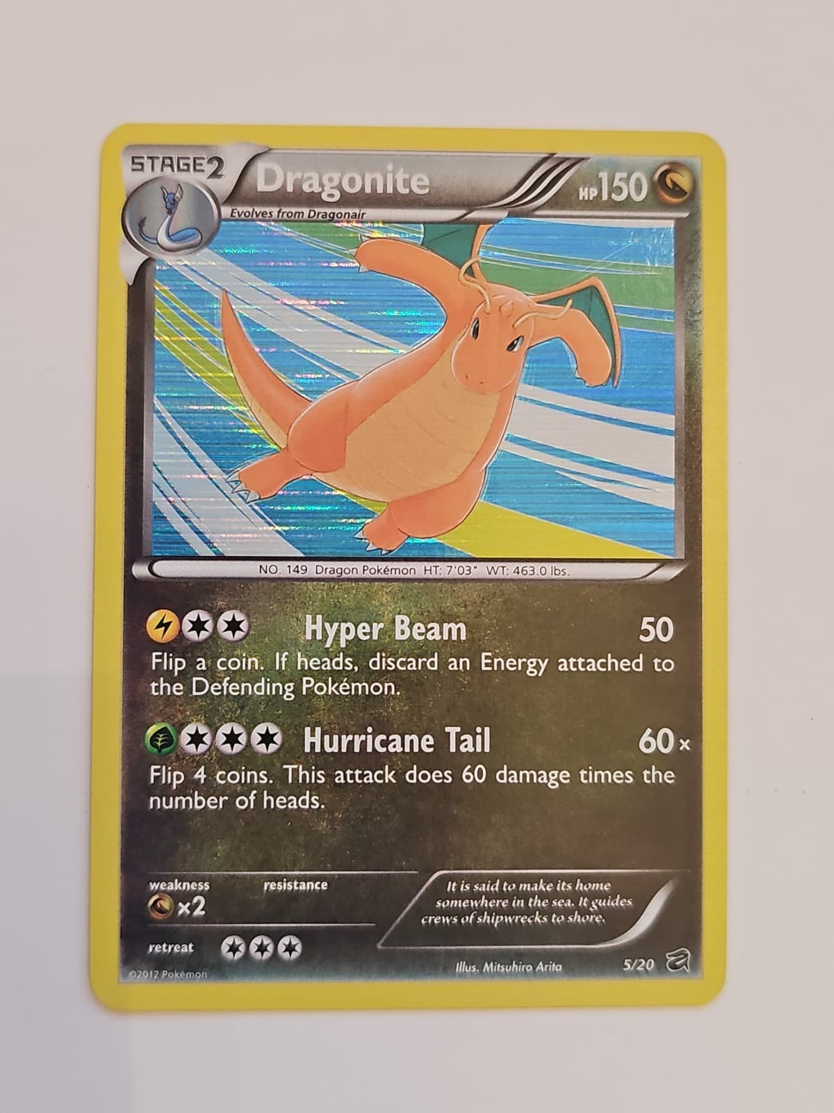 Dragonite 5/20 Dragon Vault Holo NM Pokemon Card 2012