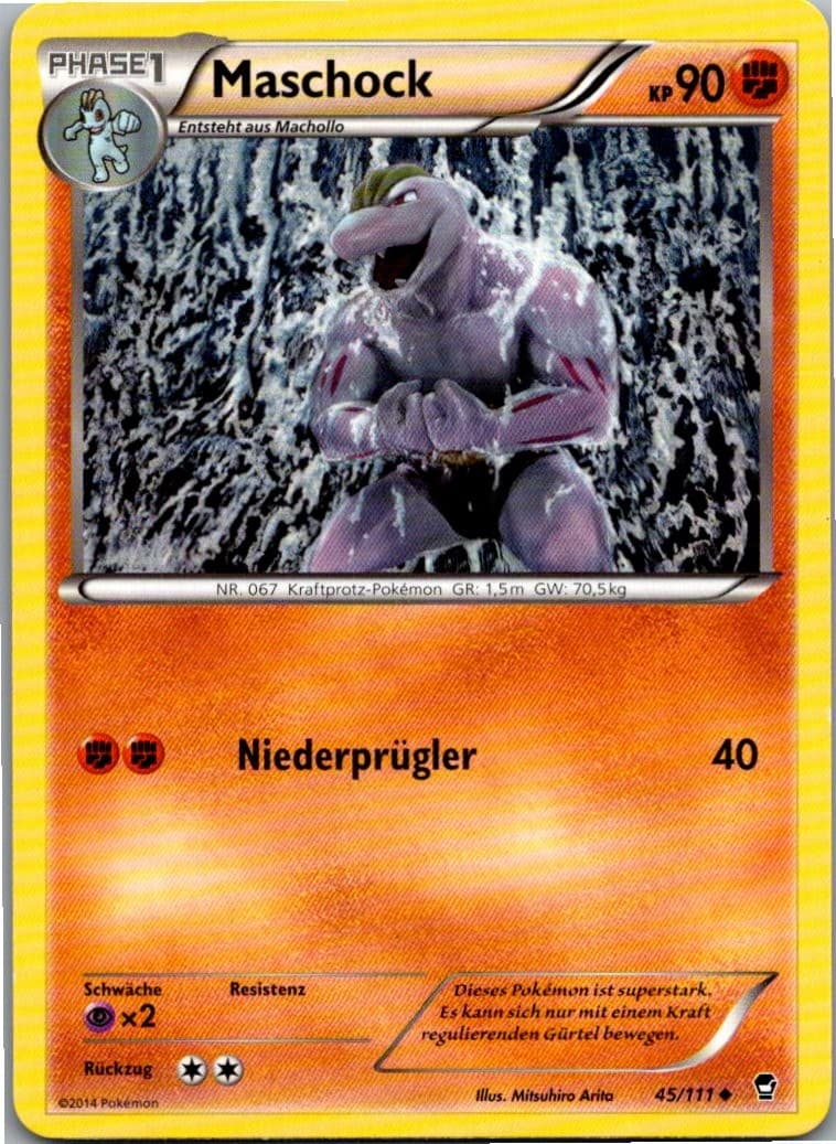 Pokemon Maschock 45/111 Fliegende Fäuste Deutsch