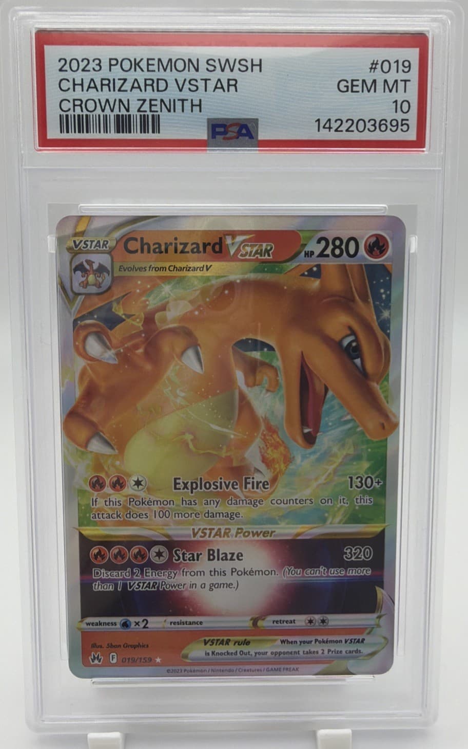 Charizard VSTAR PSA 10 019/159 Crown Zenith Holo Pokemon TCG
