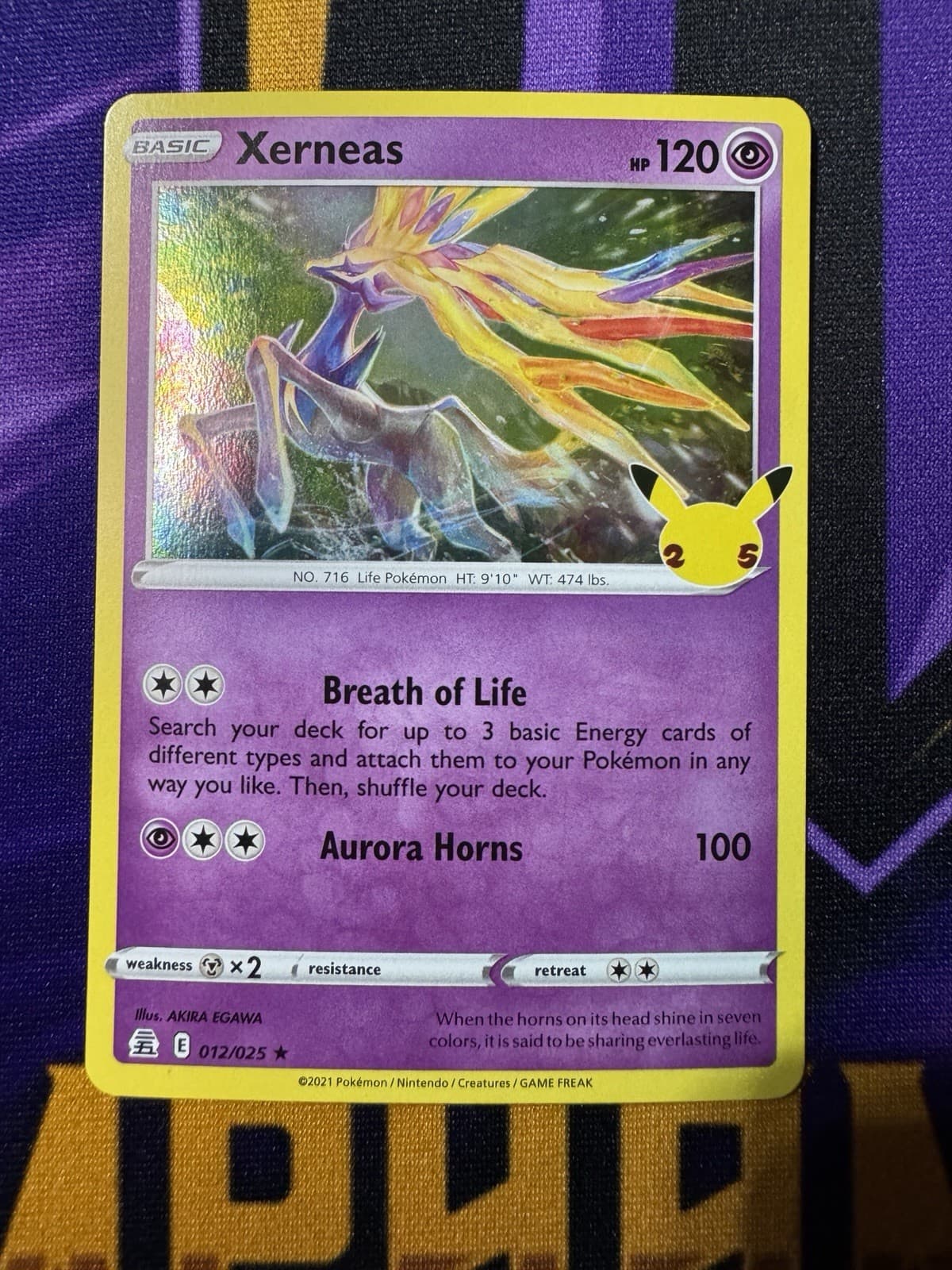Xerneas 12/25 Holographic Rare 25th Anniversary Celebrations Pokémon TCG NM
