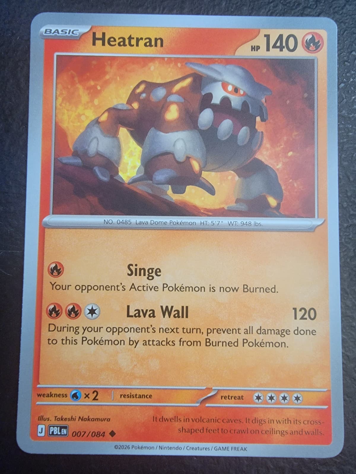 Pokemon TCG Heatran 007/084 Me05: Pitch Black Regular NON-Foil