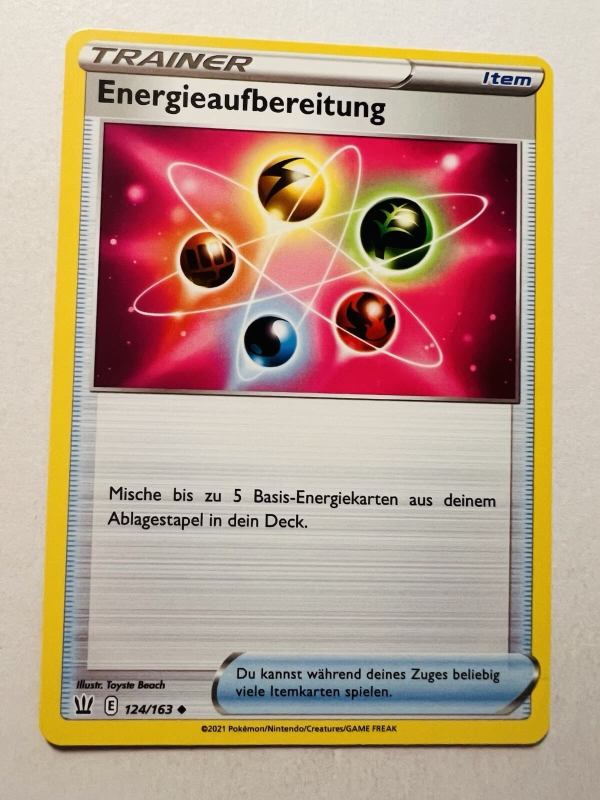 Pokemon Karte Energieaufbereitung 124/163 Kampfstile Deutsch