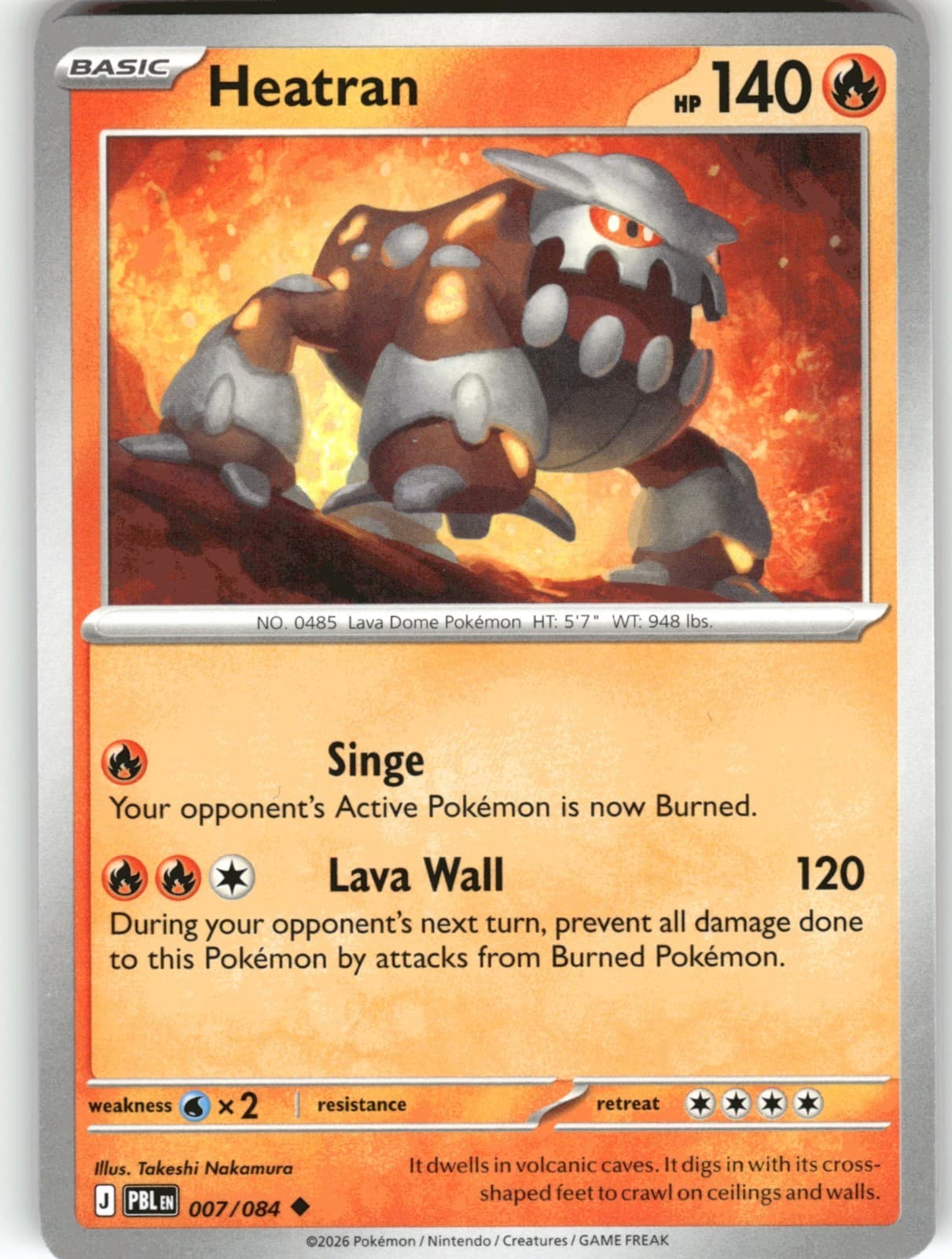 Heatran 007/084 Uncommon Pitch Black Pokemon Near Mint