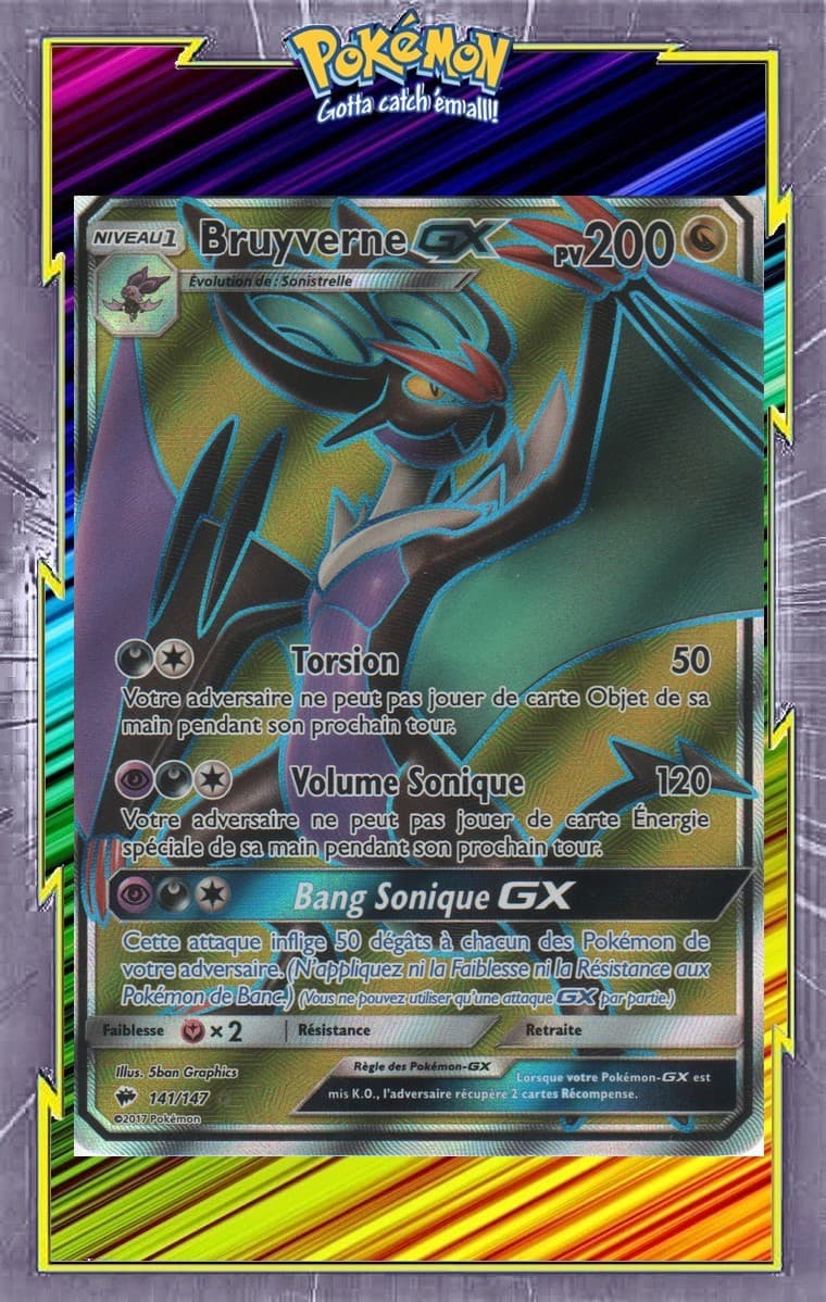 Bruyverne GX - SL3:Ombres Ardentes - 141/147 - Carte Pokemon Neuve Française