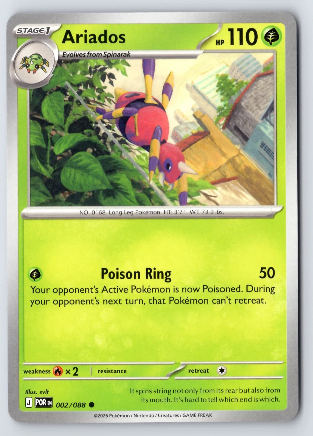 Ariados 002/088 ME03: Perfect Order Pokemon TCG (FREE S&H)