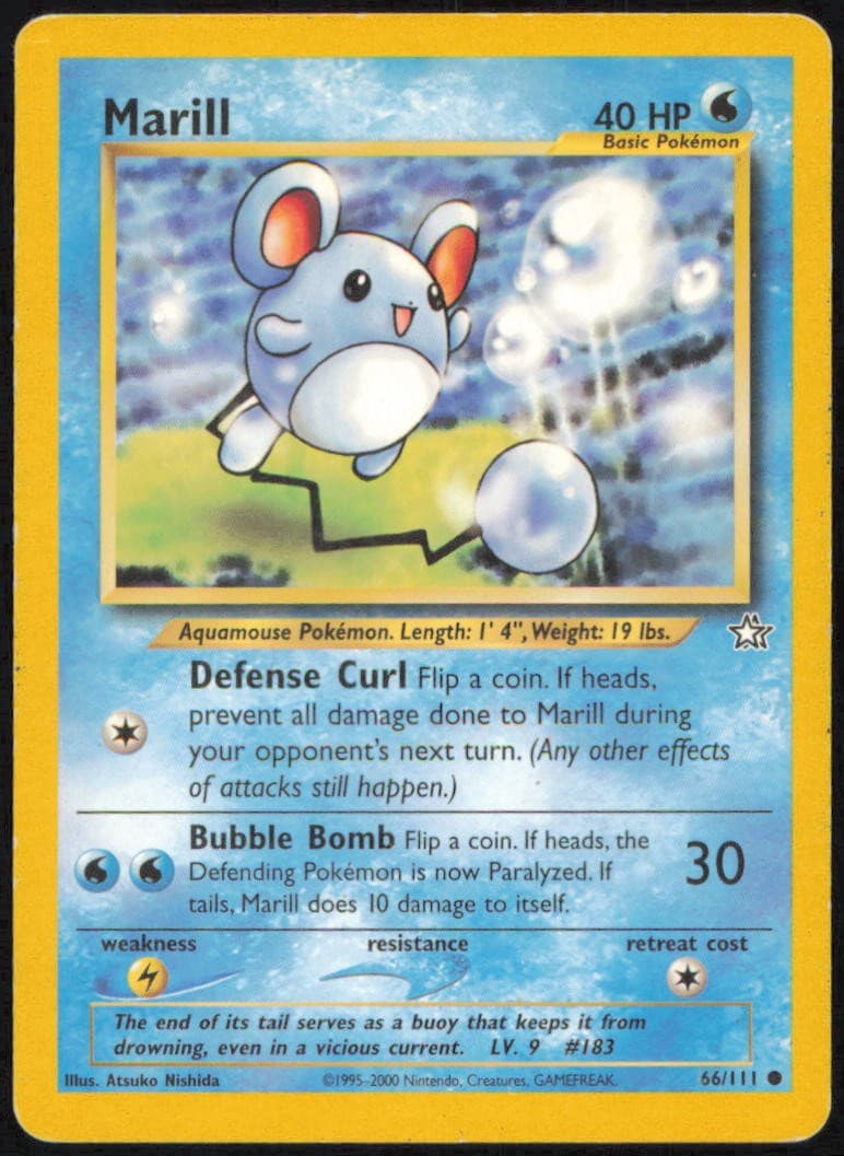 MARILL 66/111 COMMON NEO GENESIS POKEMON UNLIMITED NEAR MINT