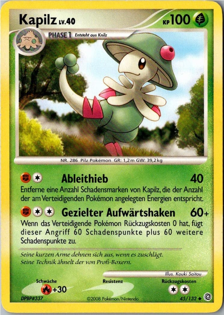 Pokemon Kapilz 45/132 Rätselhafte Wunder Deutsch 2007 Karte