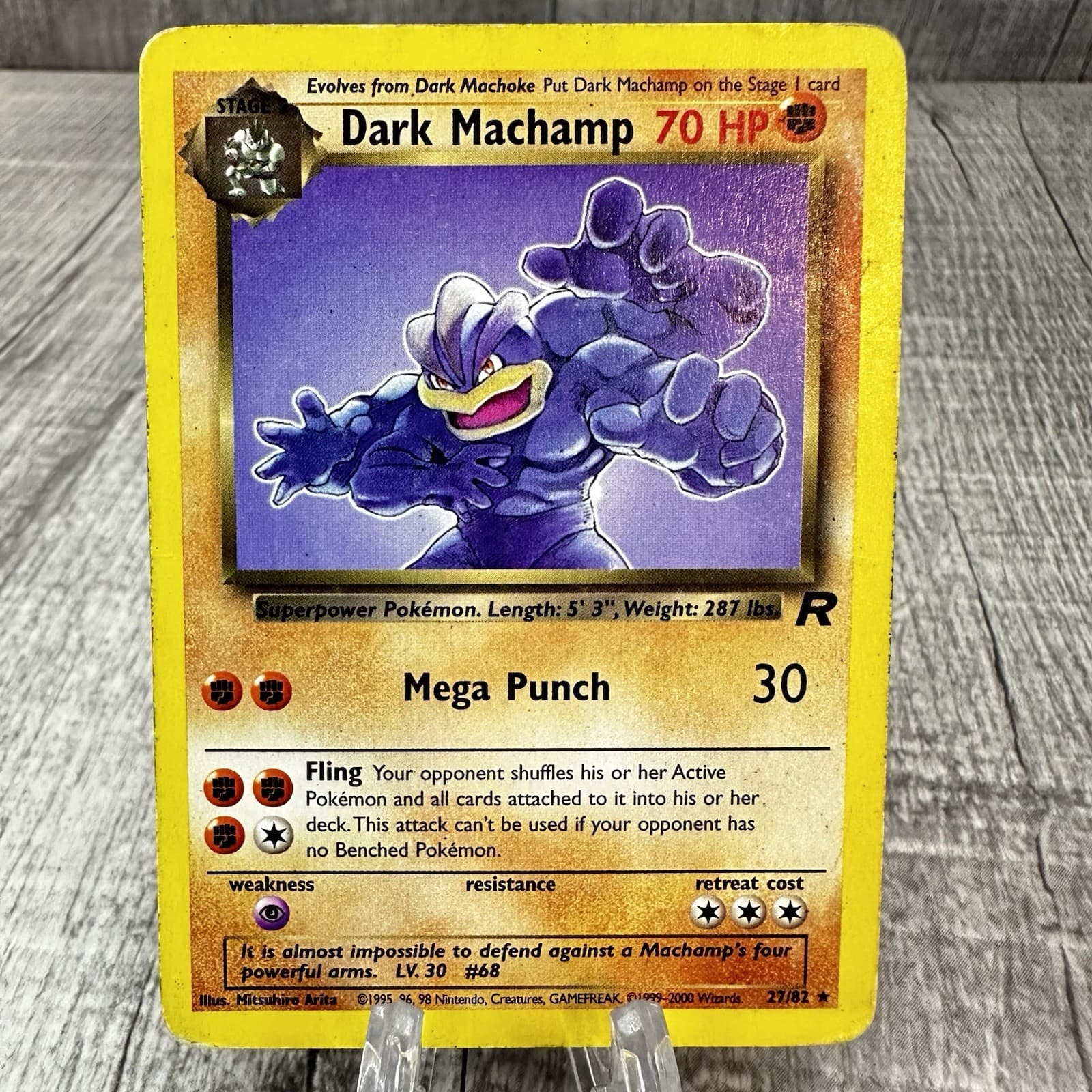 Pokemon Dark Machamp 27/82 Rare Team Rocket WOTC Vintage TCG MP Non Holo Card