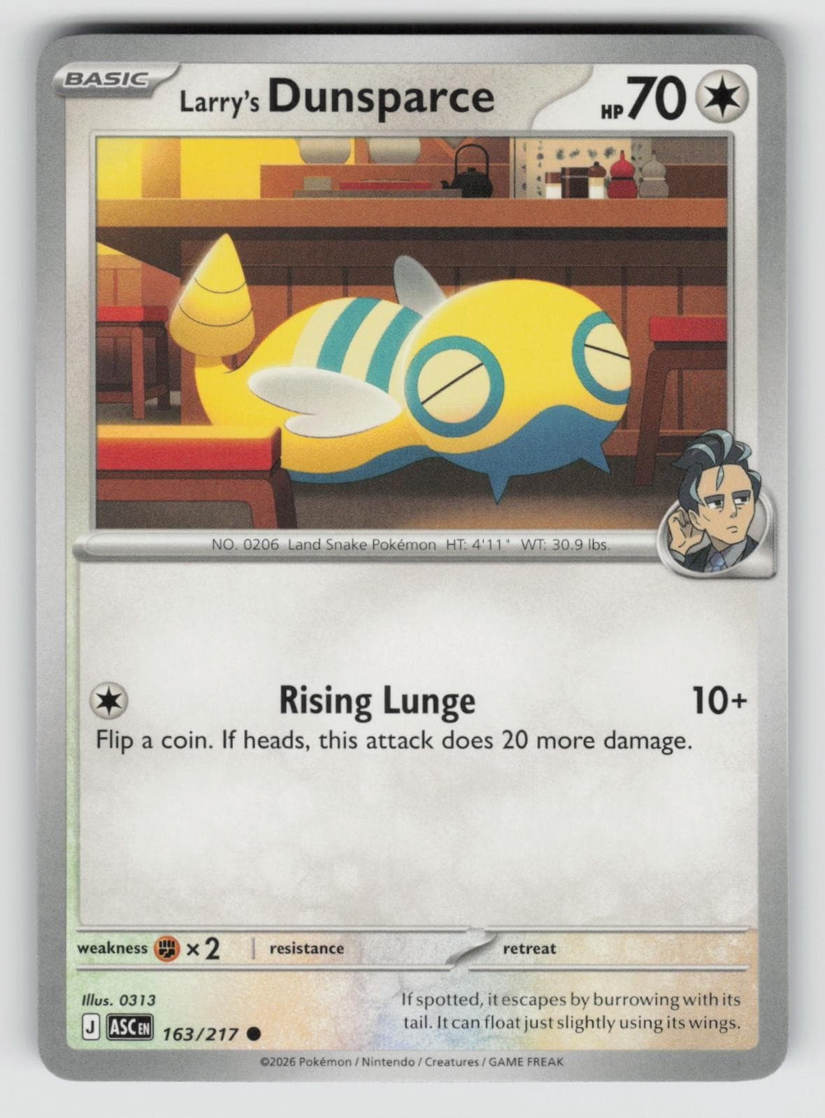 Larry's Dunsparce 163/217 Common Ascended Heroes Pokemon Near Mint