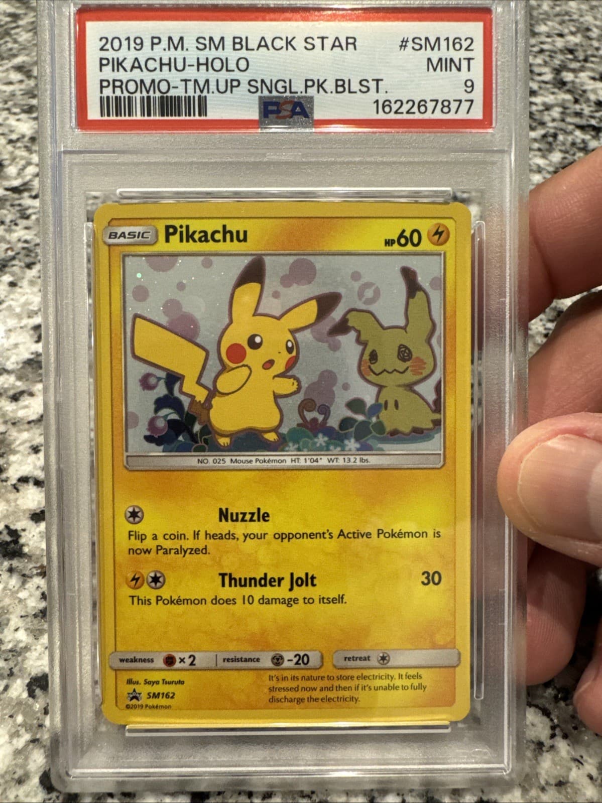 Pikachu #SM162 Sm Holo PSA 9