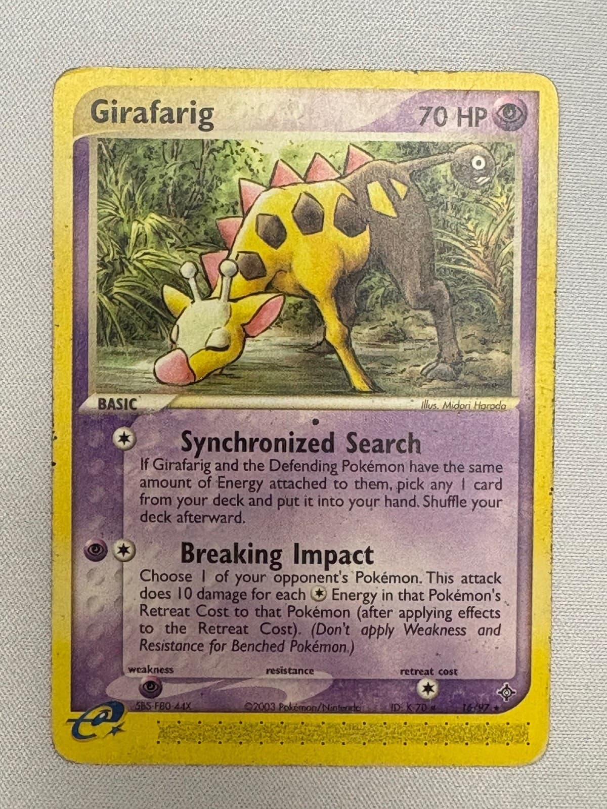 GIRAFARIG 16/97 RARE DRAGON POKEMON HP