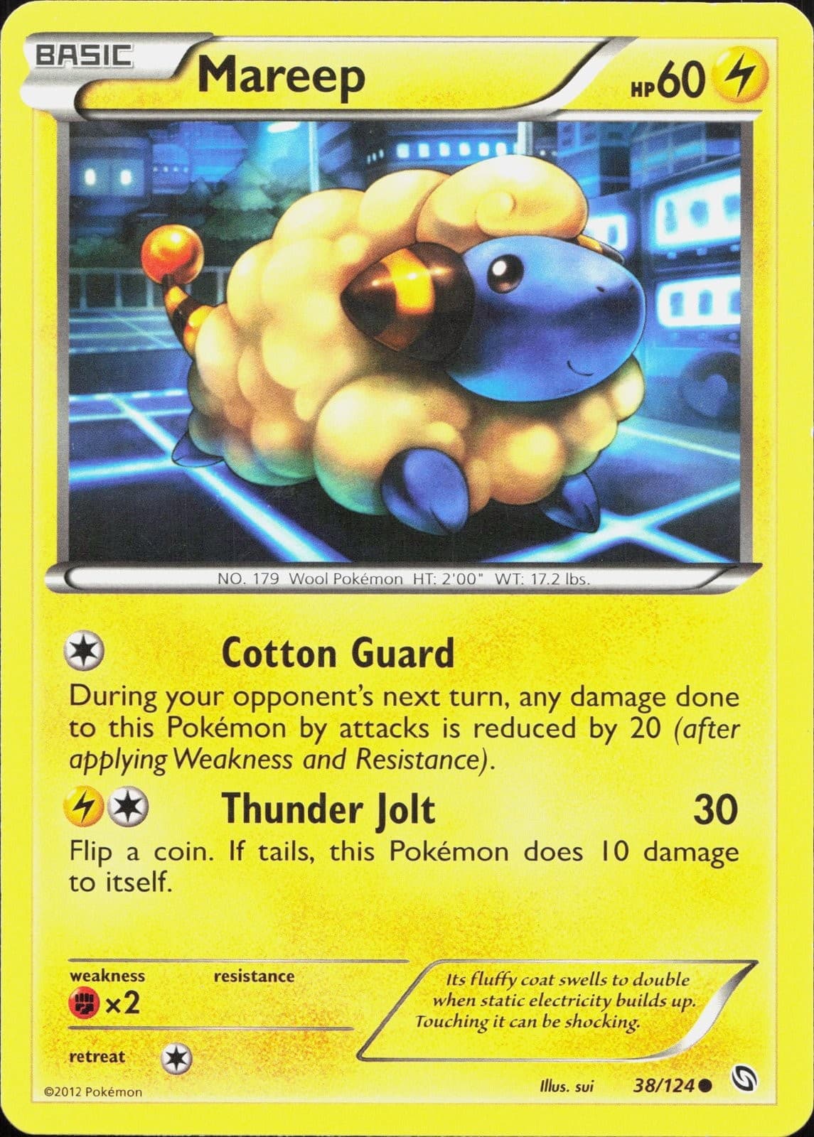 Pokemon Mareep 38/124 Dragons Exalted LP [P7KL5H]