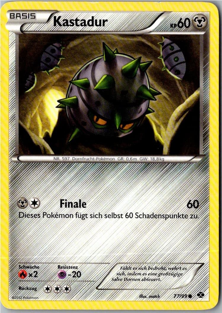 Pokemon Kastadur 77/99 Kommende Schicksale Deutsch 2012 Karte