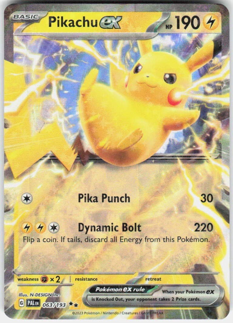 Pikachu ex 063/193 UR Paldea Evolved Pokemon Holo Near Mint