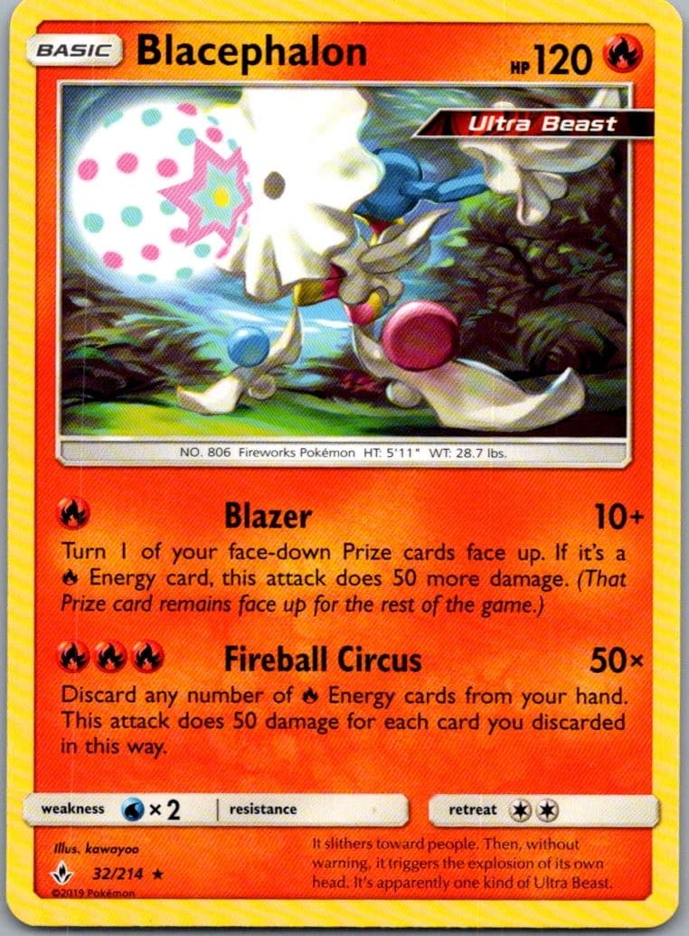 Blacephalon 32/214 Rare Unbroken Bonds Pokemon Near Mint