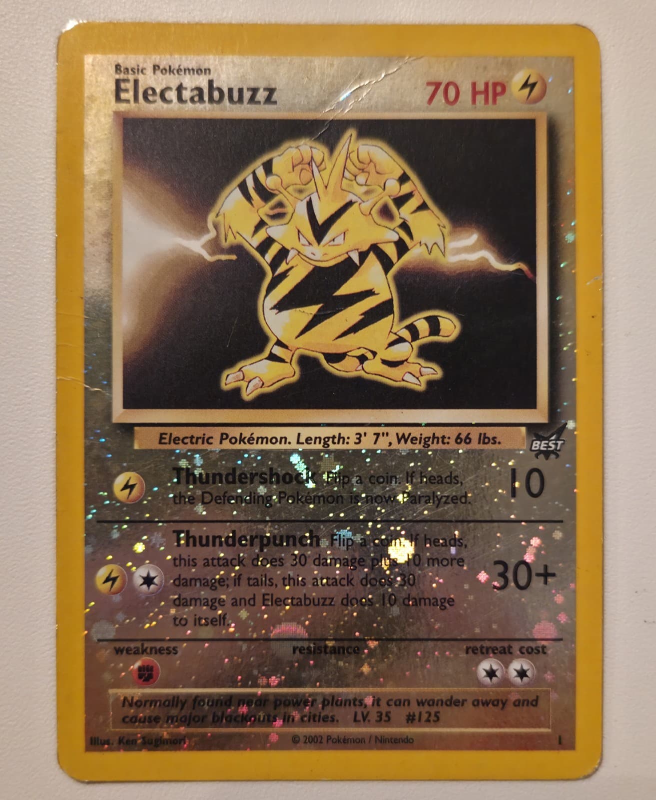 Electabuzz 001/009 Best of Game Reverse Holo Promo 70 HP ENG 2002