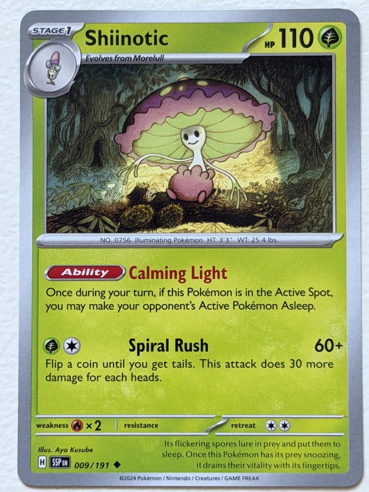 Shiinotic 9/191 Surging Sparks Uncommon Near Mint Pokemon