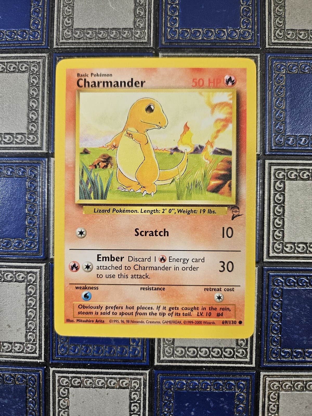 Pokemon Charmander 69/130 Base Set 2 Unlimited Common Lightly Played 2000 WOTC