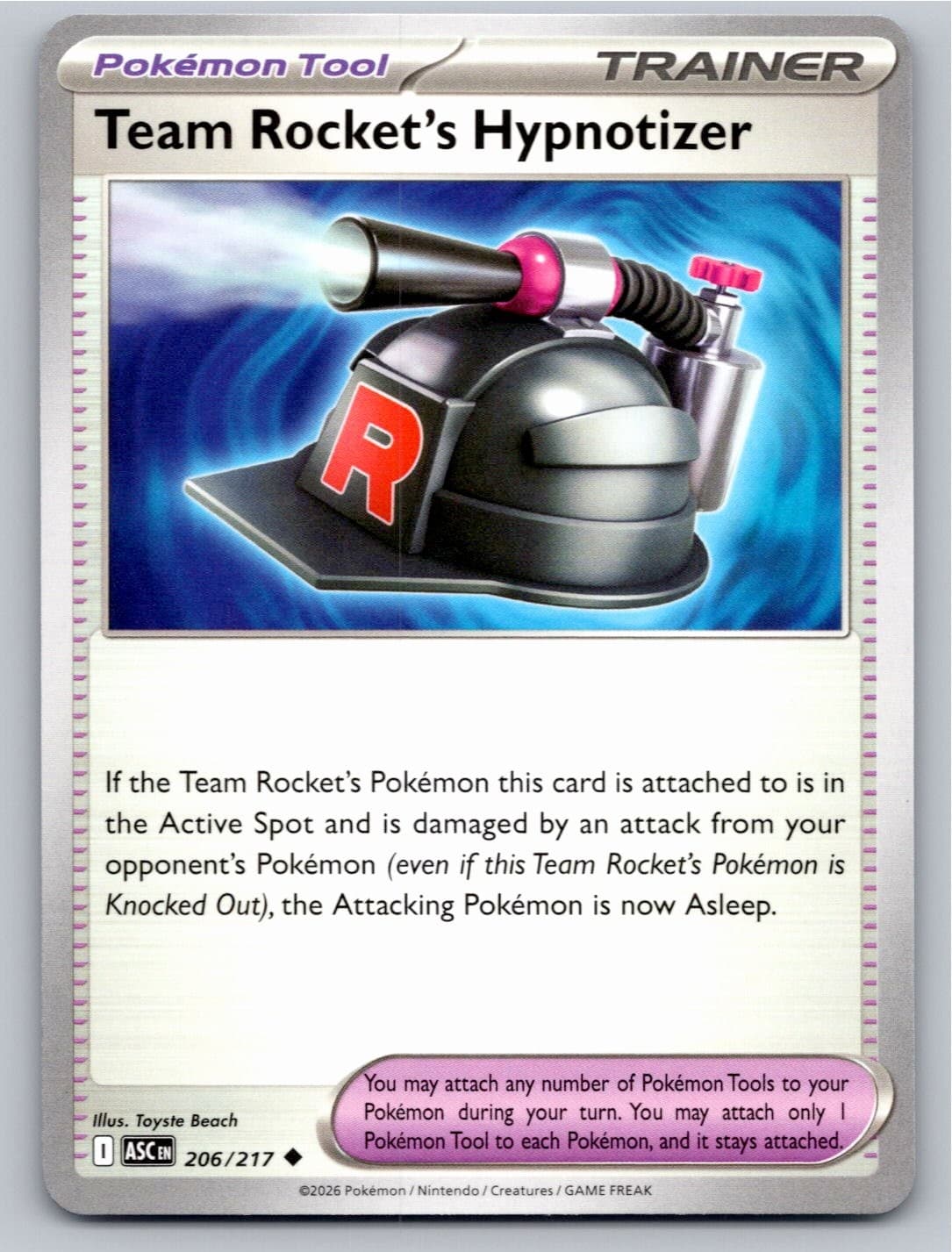 POKEMON TEAM ROCKET'S HYPNOTIZER ASCENDED HEROES 206/217 NM A4448 FREE S&H