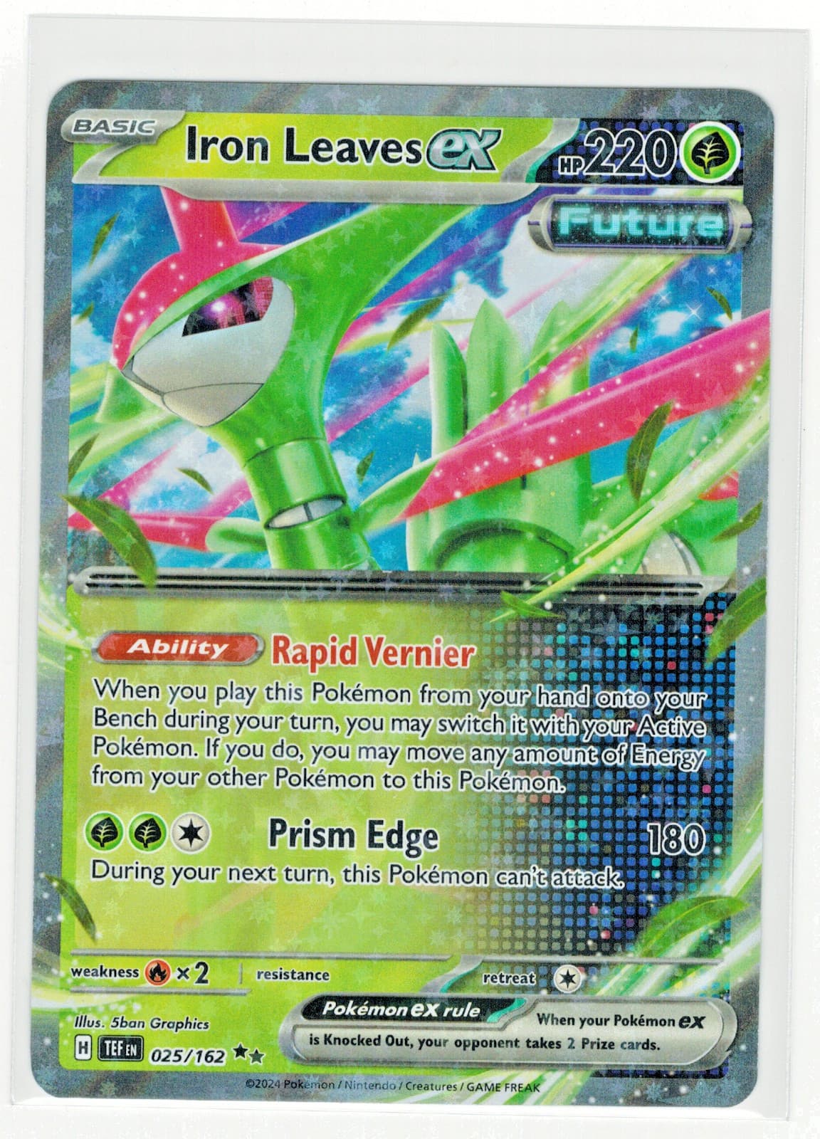 Iron Leaves ex - 025/162 #25/162 (Holo) (NM) SV05: Temporal Forces TEF Pokemon