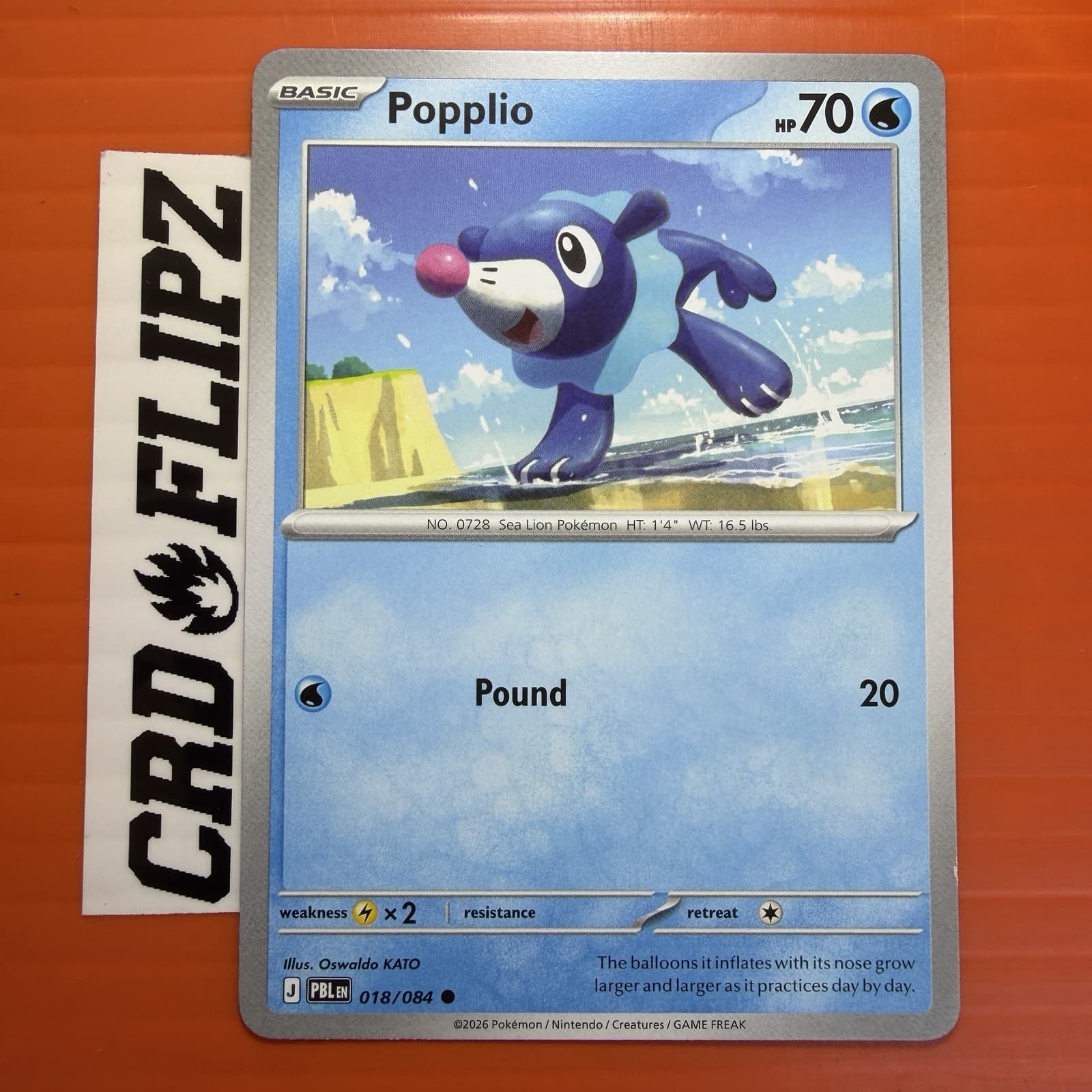 Pokemon Pitch Black Popplio 18/84 common NM