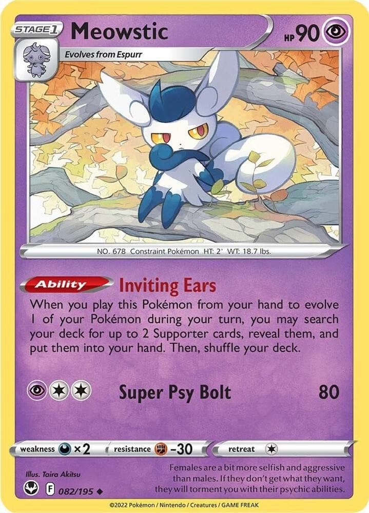 Meowstic 082/195 SWSH12: Silver Tempest Pokémon TCG
