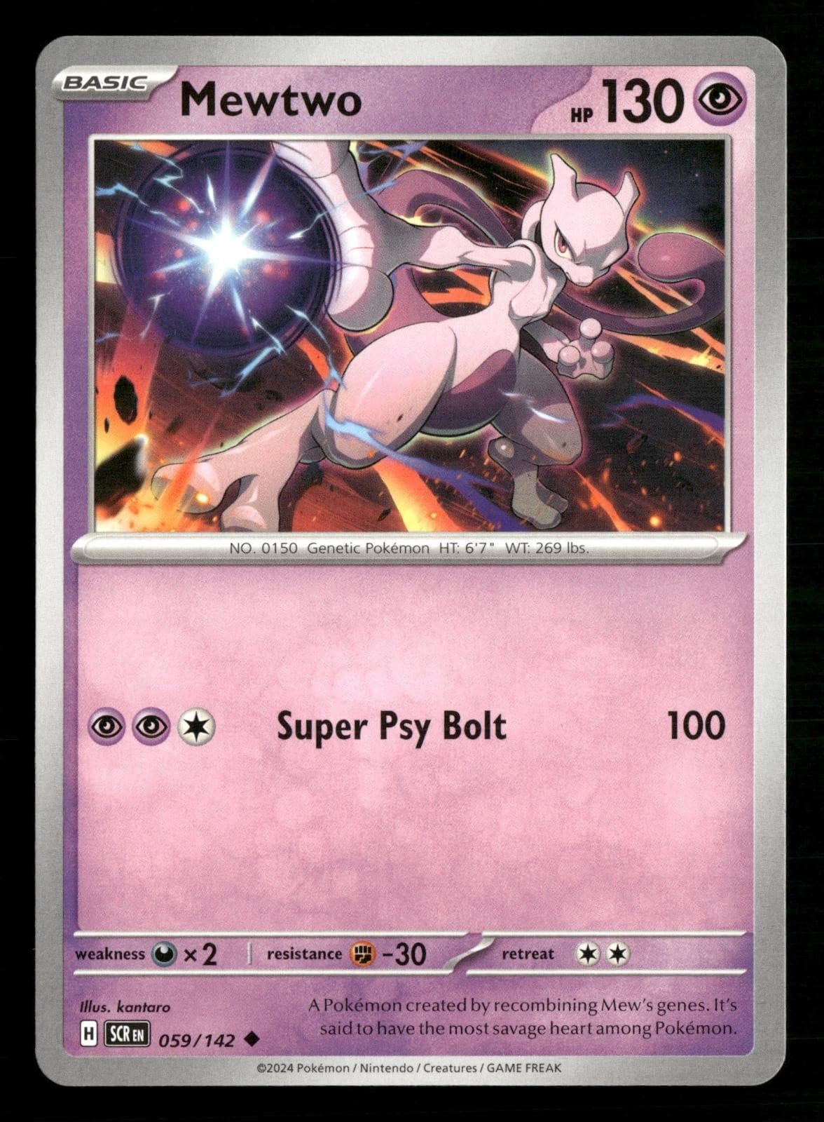 Mewtwo 59/142 Uncommon Stellar Crown Pokemon Lightly Played