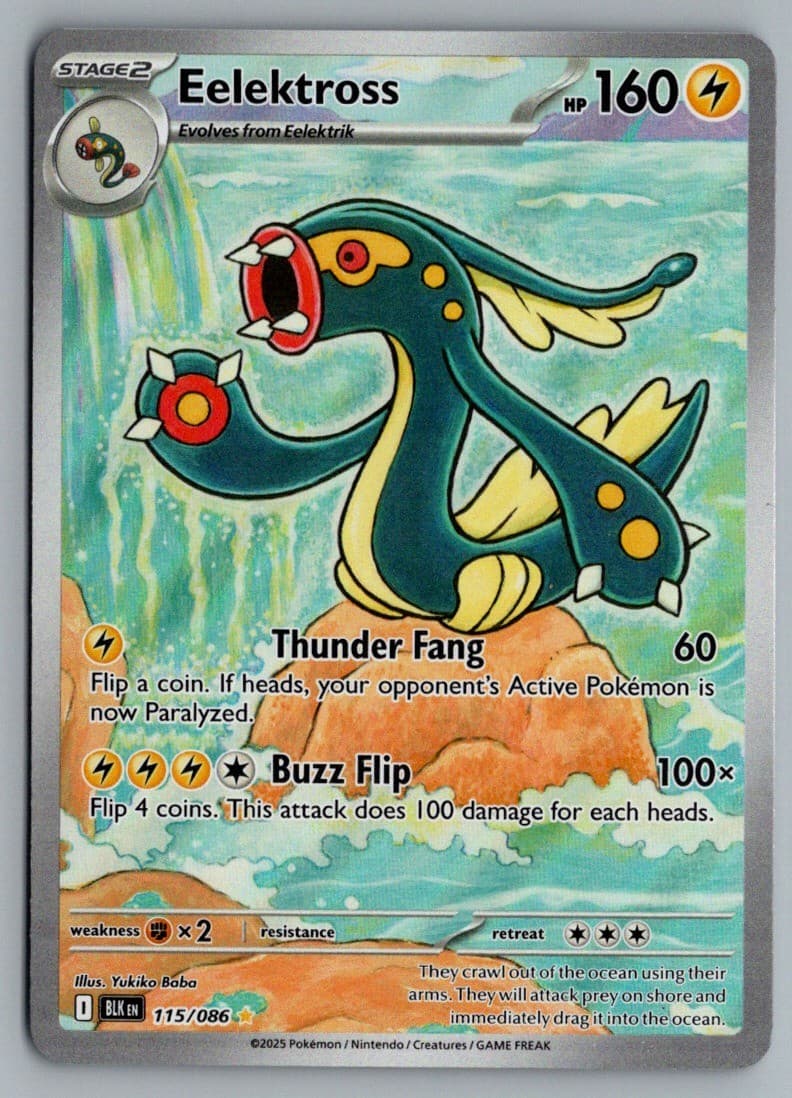 Eelektross 115/086 Holo Illustration Rare Black Bolt Pokemon Near Mint