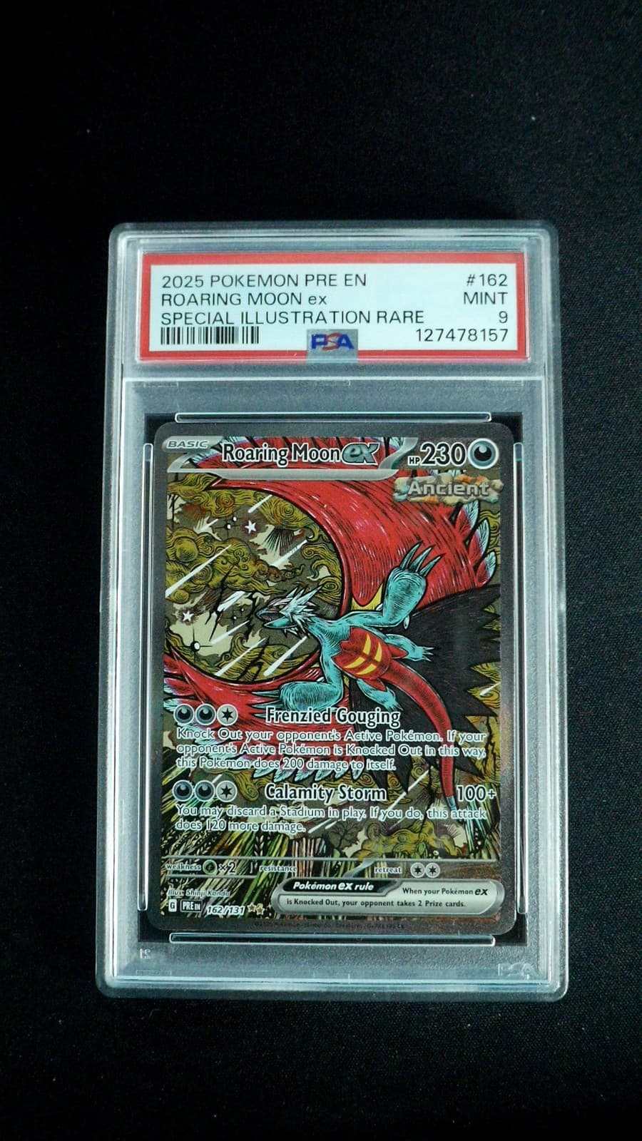 Roaring Moon ex Pokemon SV: Prismatic Evolutions PRE #162/131 PSA 9