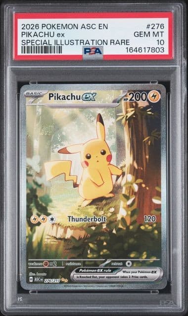 Pokemon Pikachu ex Ascended Heroes Special Illustration Rare #276 PSA 10