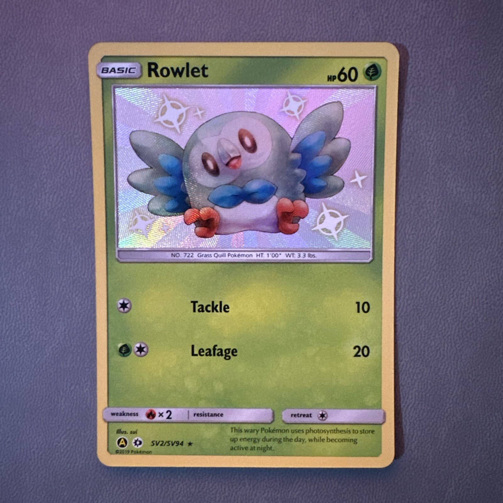 Rowlet SV2/SV94 Shining Fates: Shiny Vault Holo Baby Shiny